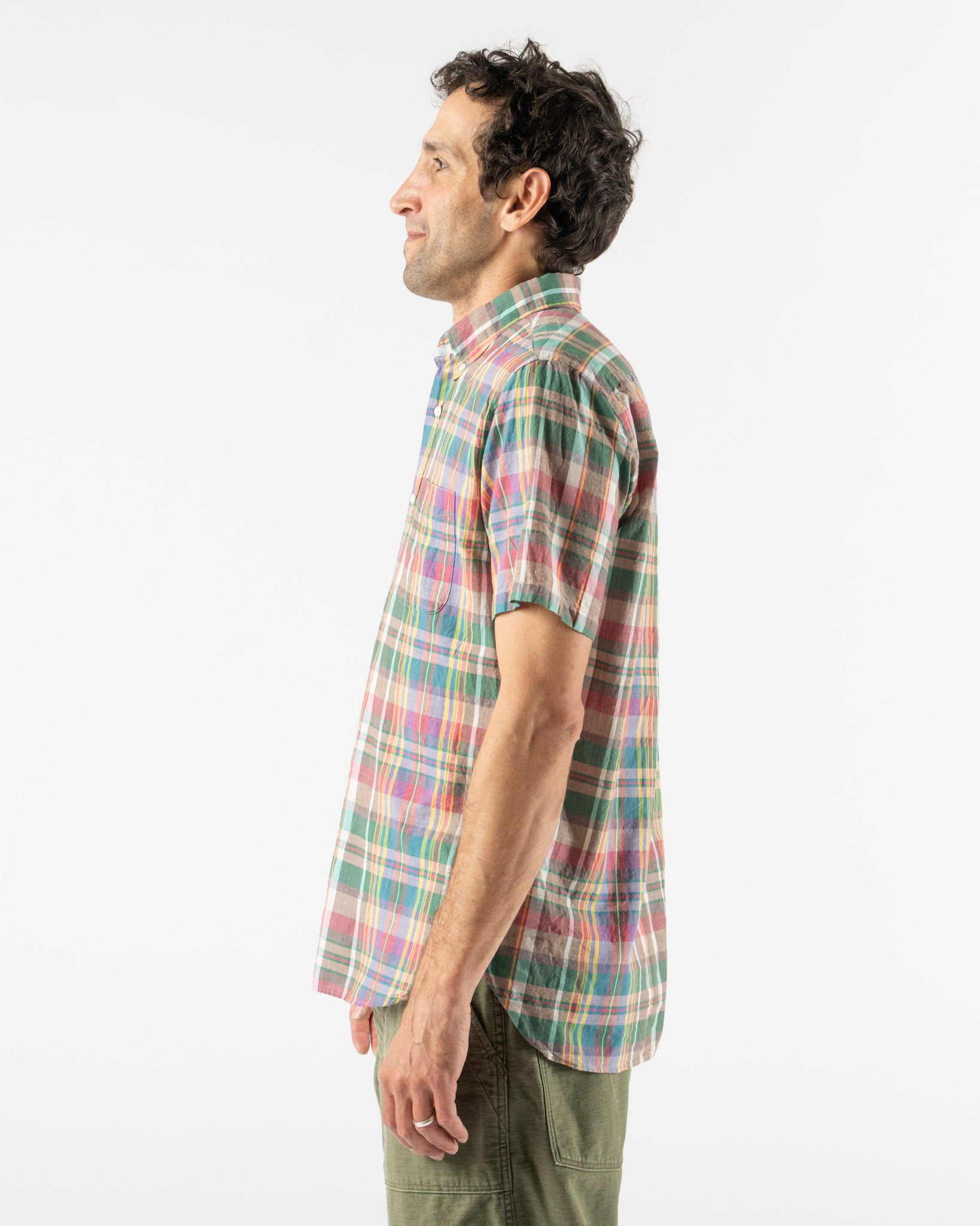 Beams Plus B.D. Madras Shirt in Pink