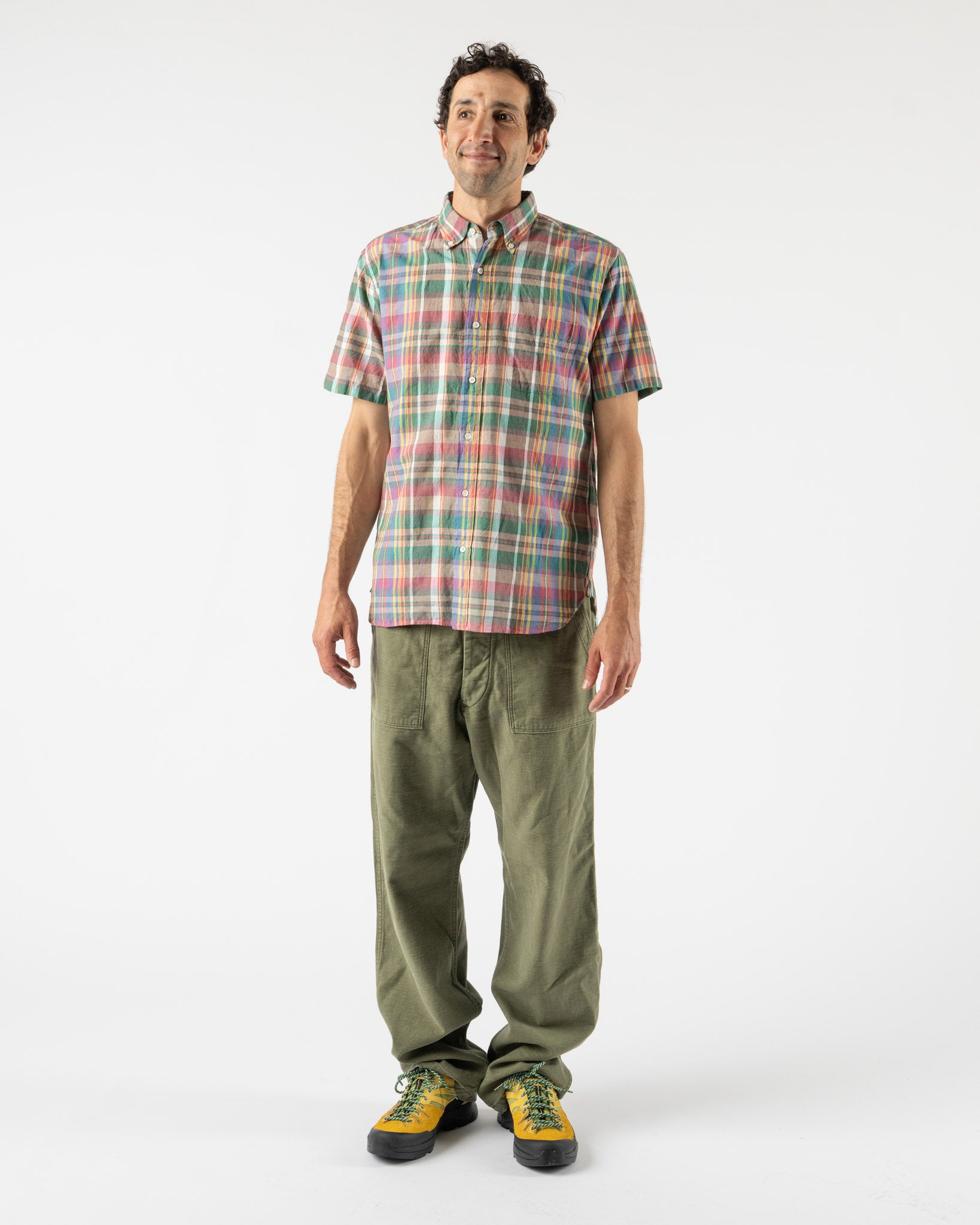 Beams Plus B.D. Madras Shirt in Pink