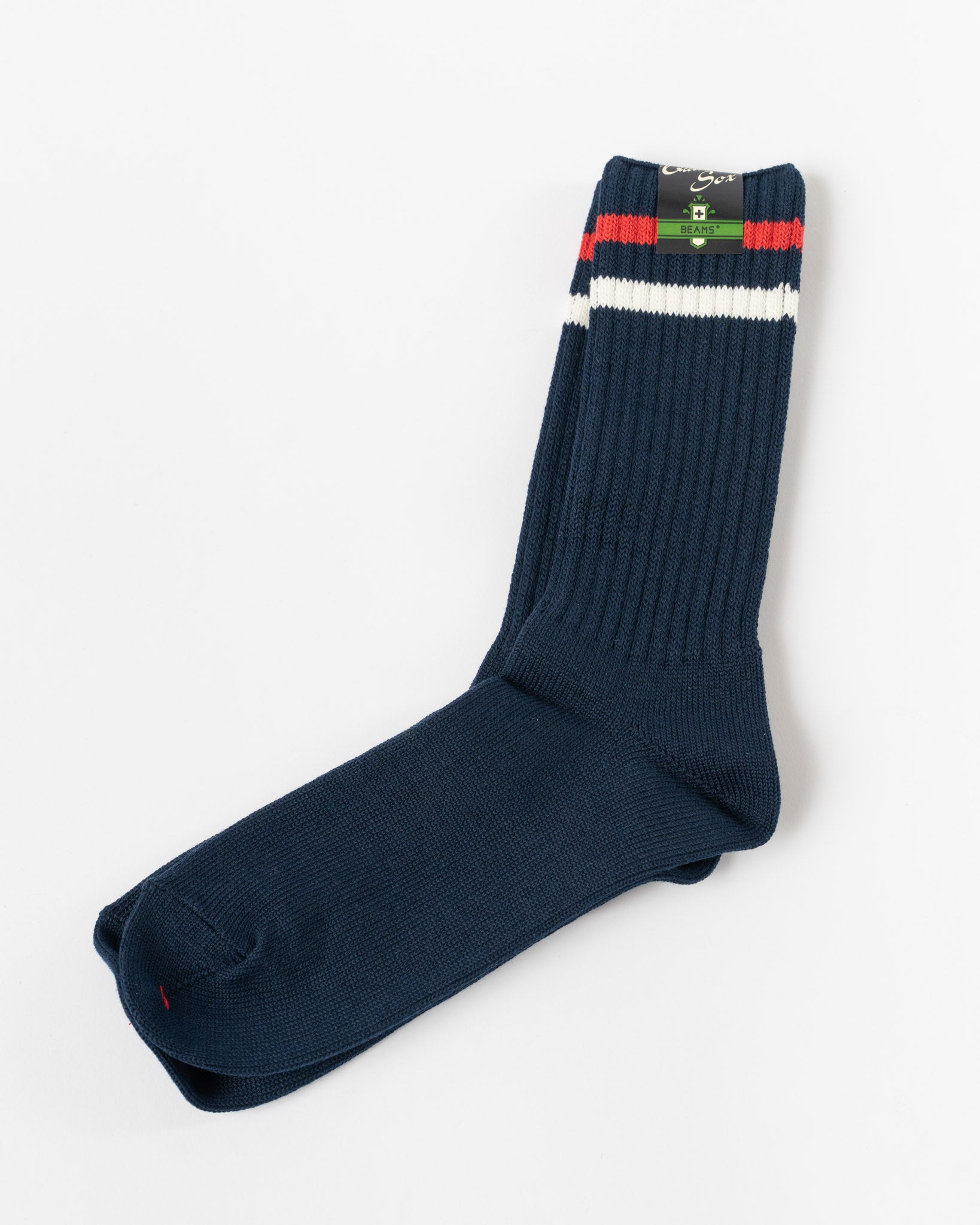 Beams Plus School Boy Socks in Navy/White/Red
