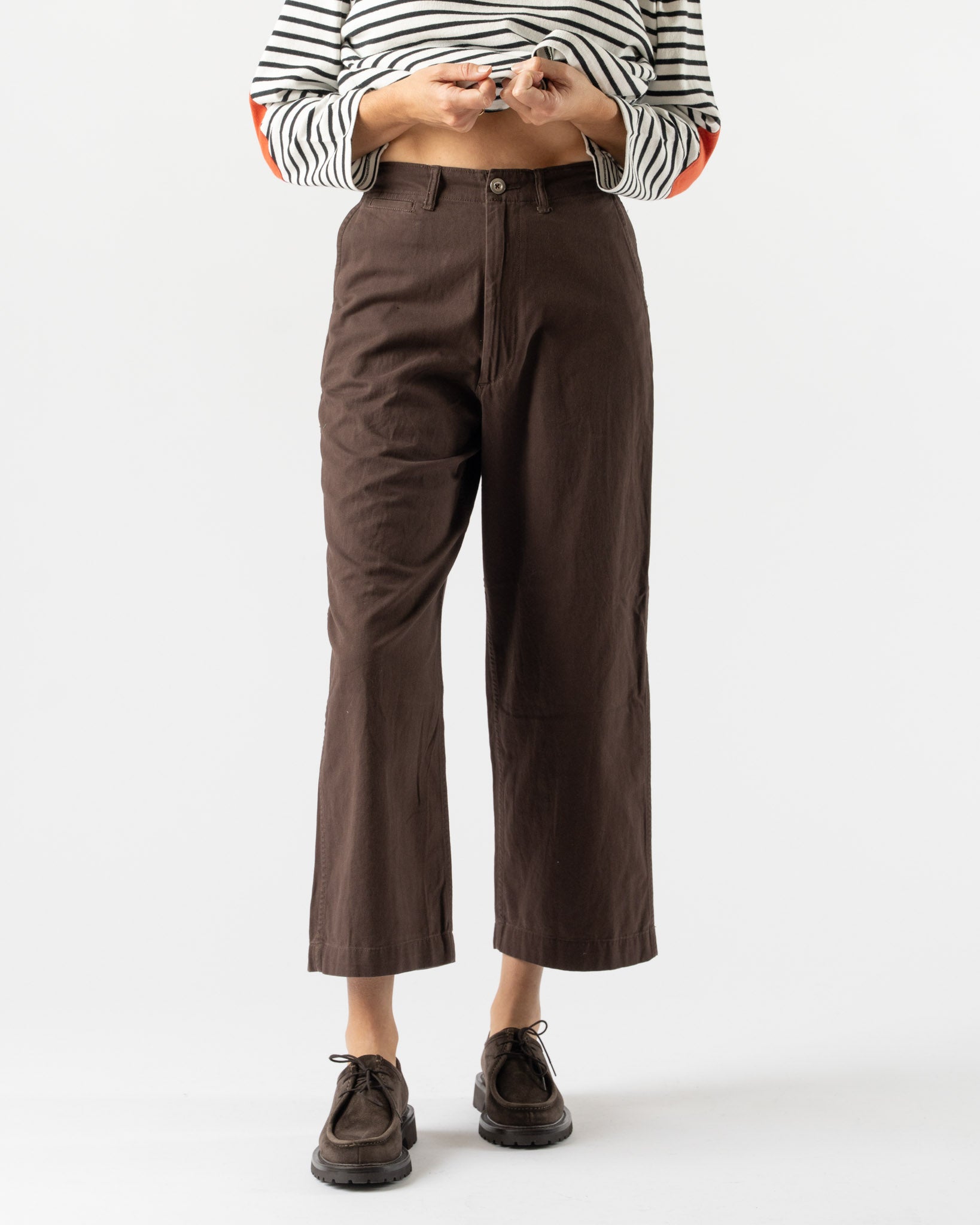 Beams Boy Wide Chino Pants in Brown