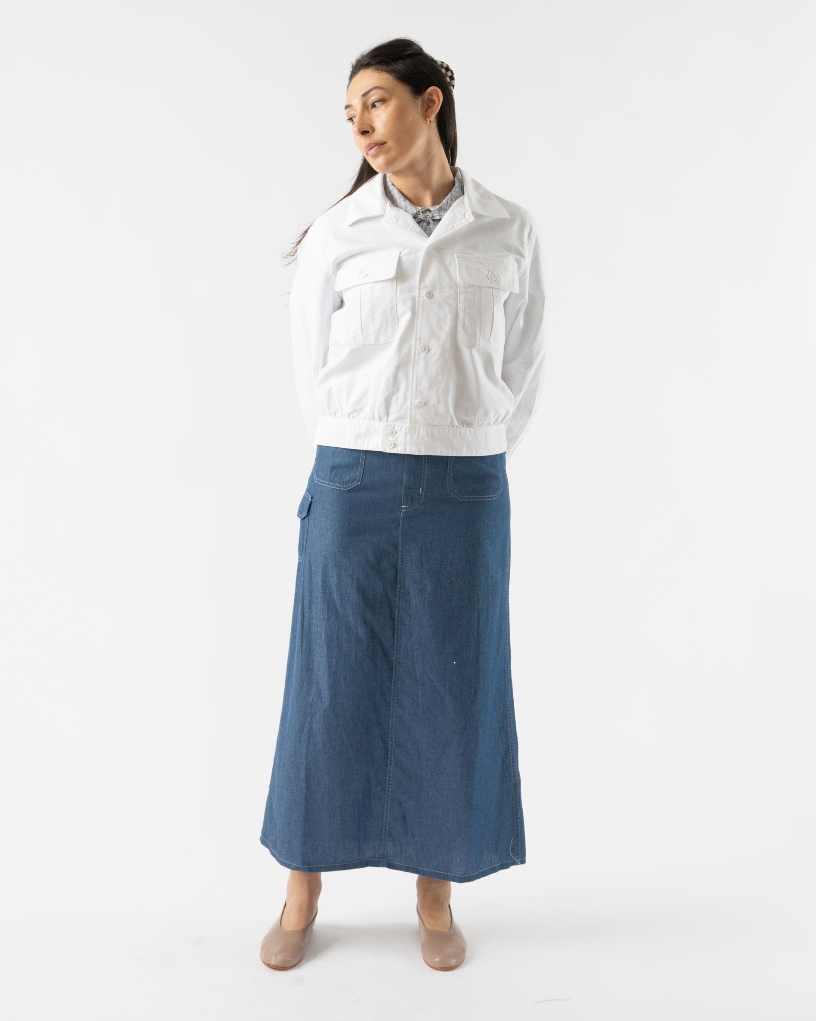 BLANK Ike Shirt in White Cotton Oxford