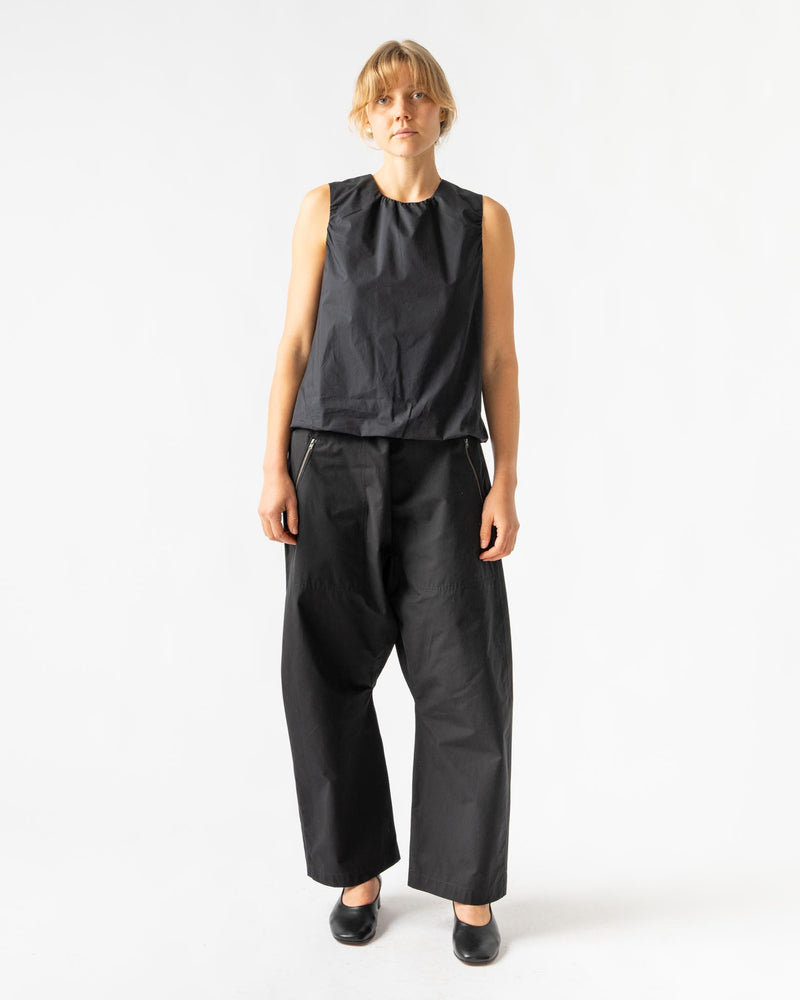 Sofie D'Hoore Boom Cropped Top in Woven Black/Blush