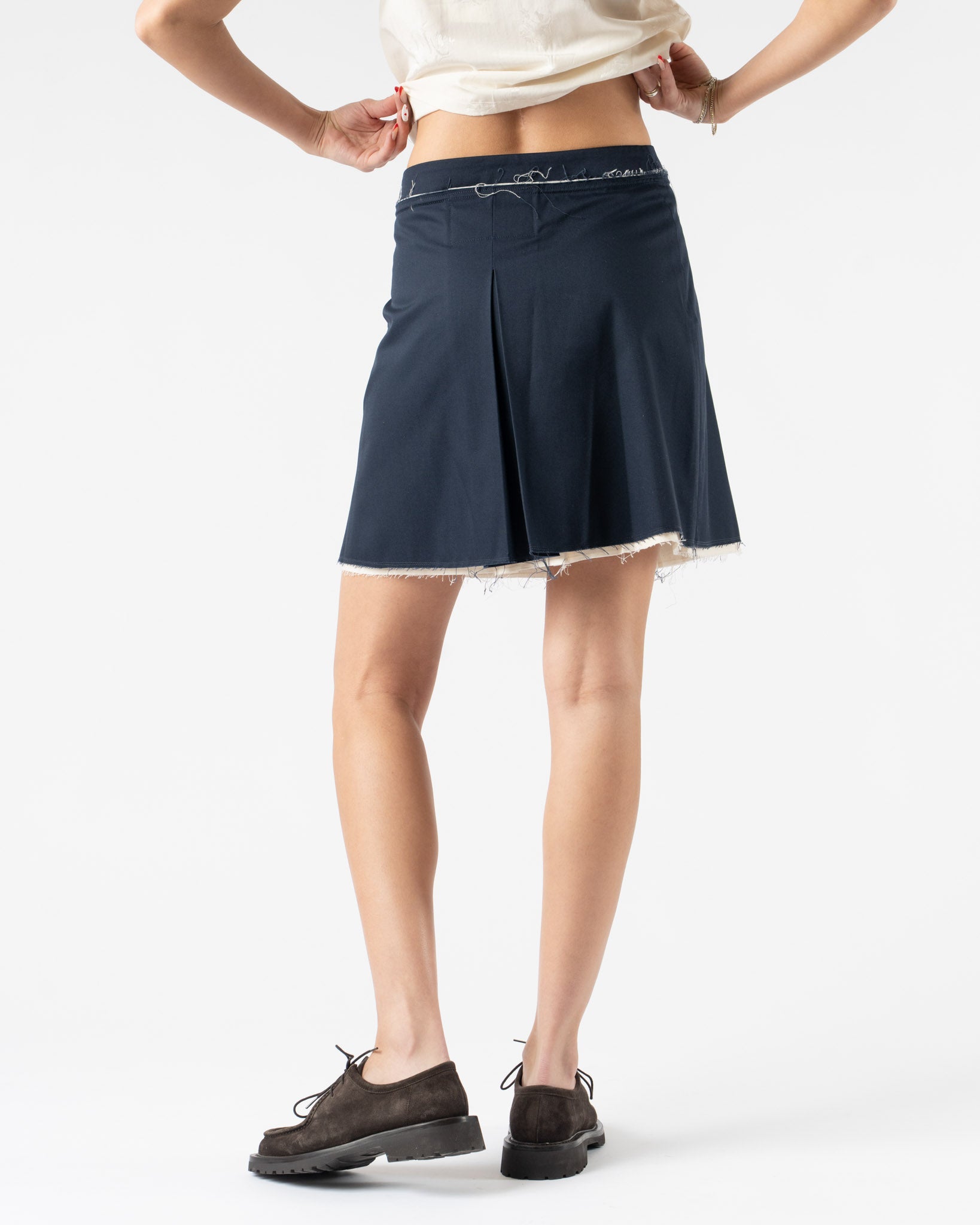 Camiel Fortgens Mini Skirt in Navy