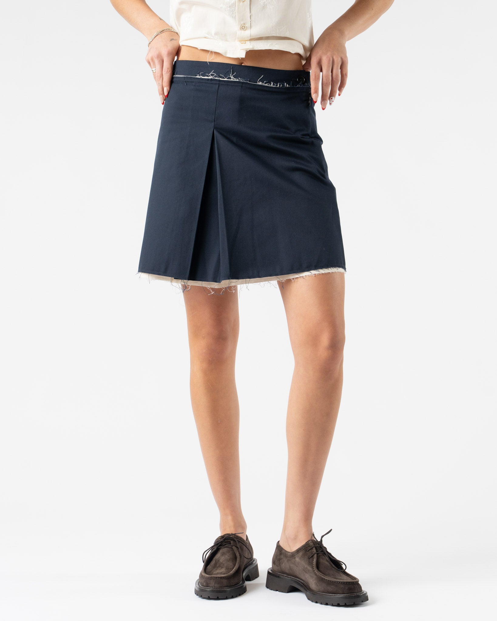 Camiel Fortgens Mini Skirt in Navy
