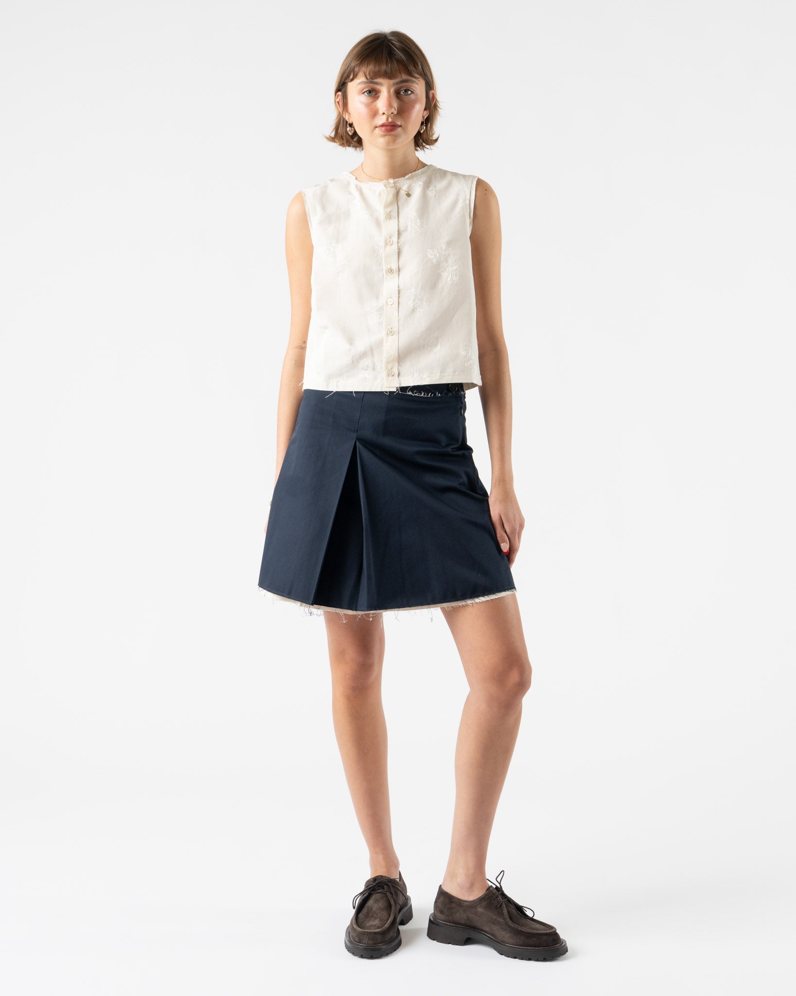 Camiel Fortgens Mini Skirt in Navy