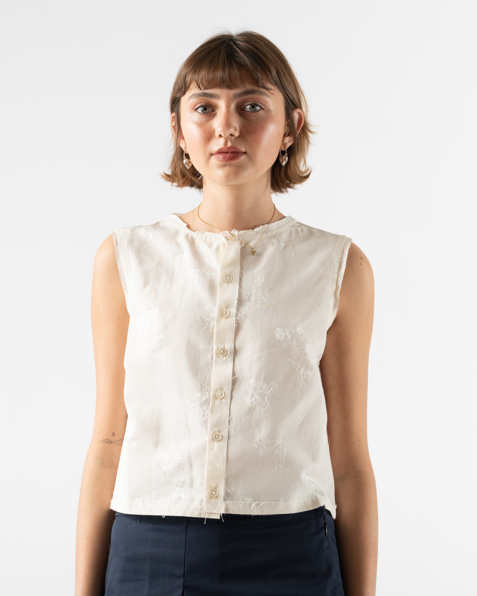 Camiel Fortgens Square Top in Flower Jacquard