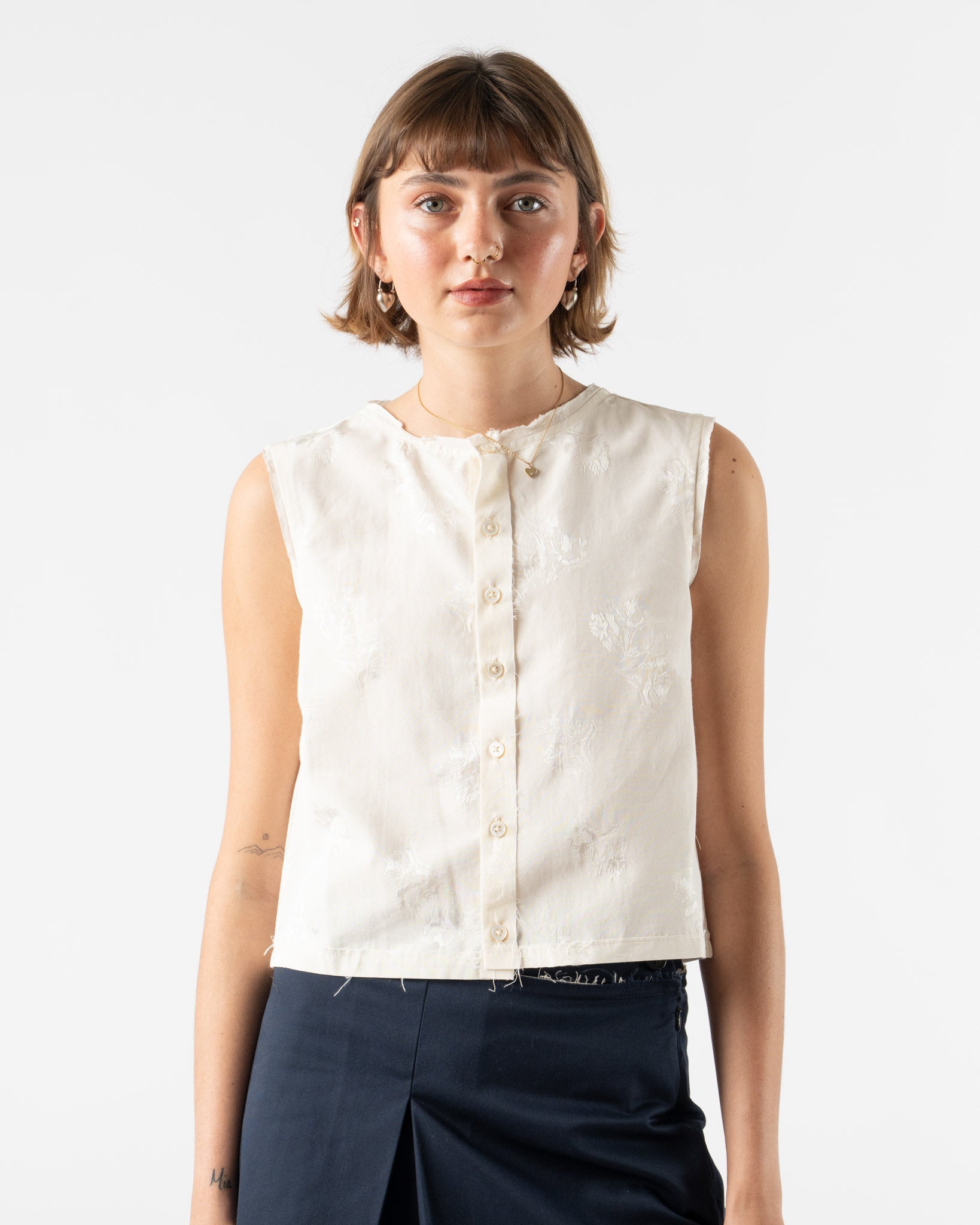 Camiel Fortgens Square Top in Flower Jacquard