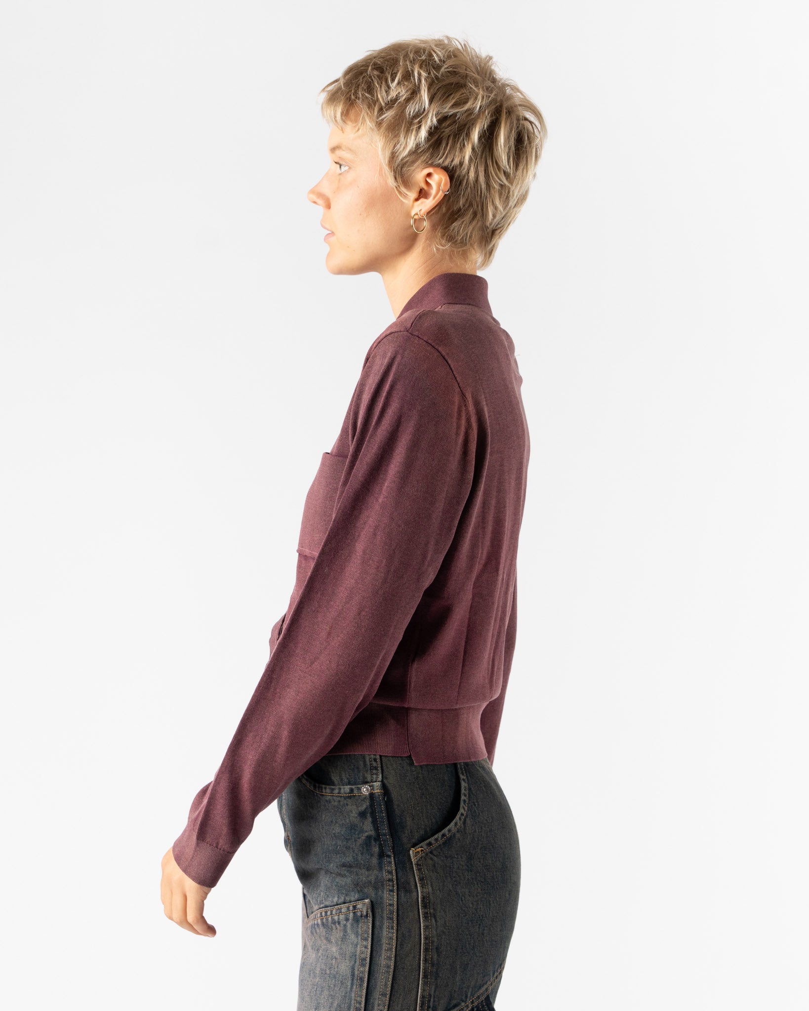 Camiel Fortgens 70s Cardigan in Fade Out Purple