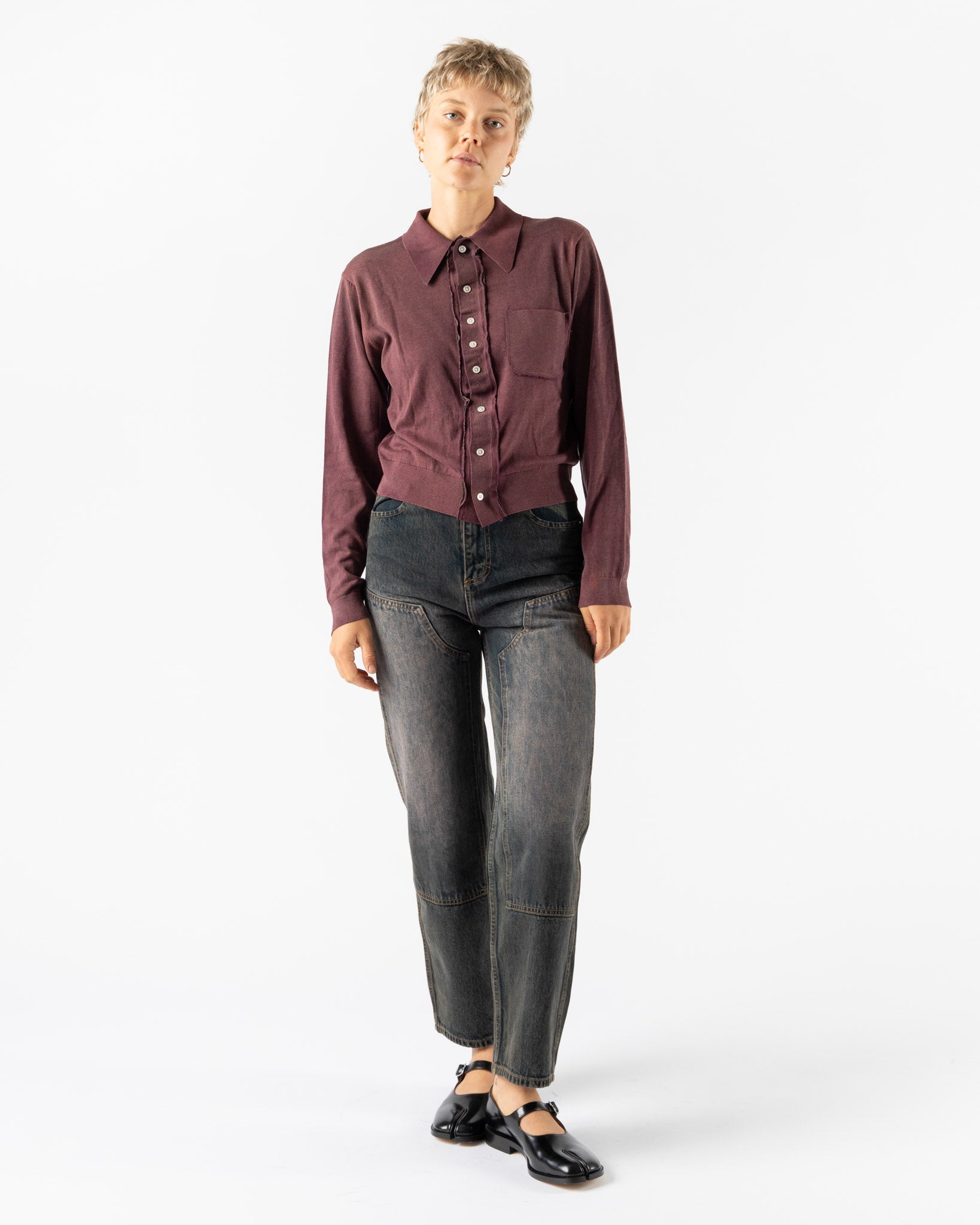 Camiel Fortgens 70s Cardigan in Fade Out Purple