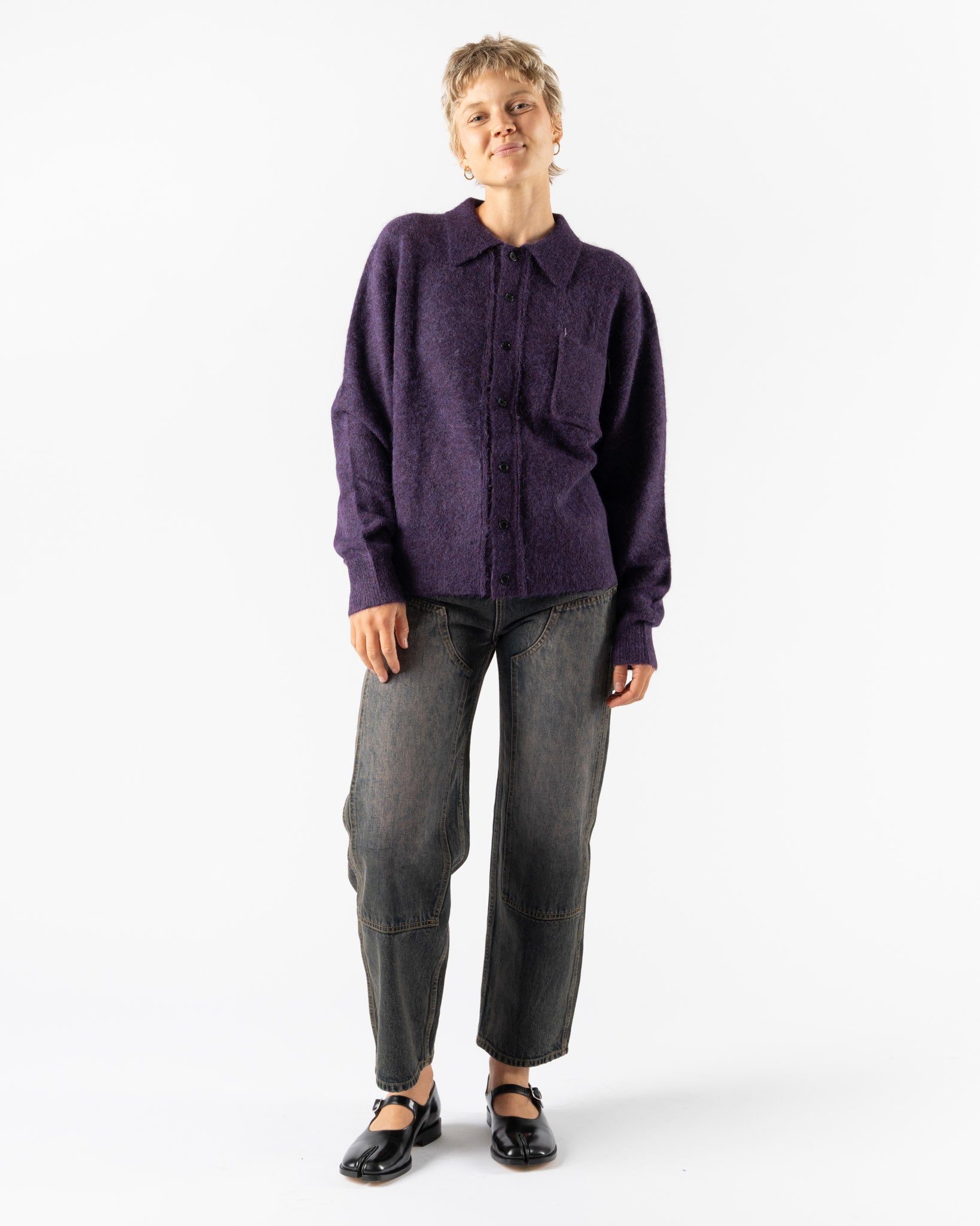 Camiel Fortgens Hairy Cardigan in Purple