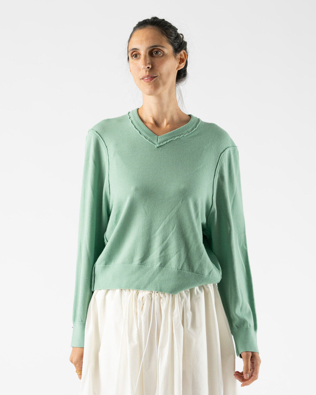 Camiel Fortgens Frankenstein V-Neck in Sage Curated at Jake and Jones