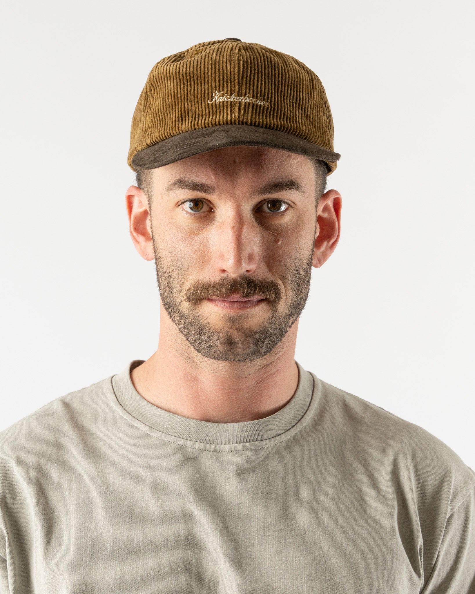 Knickerbocker Script Corduroy Cap in Black main image 0