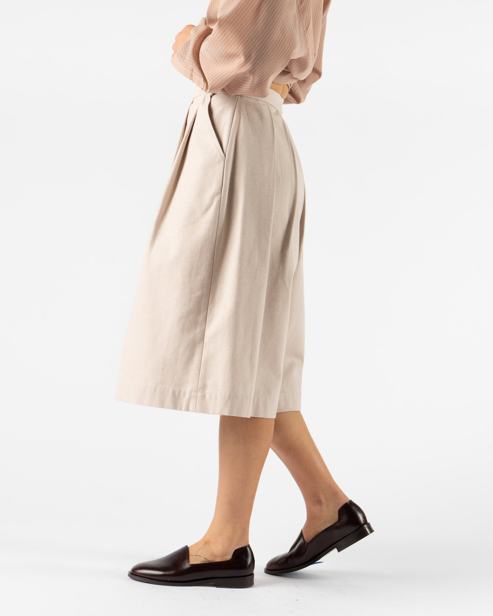 Colbo Pleated Skort in Light Orange/Natural