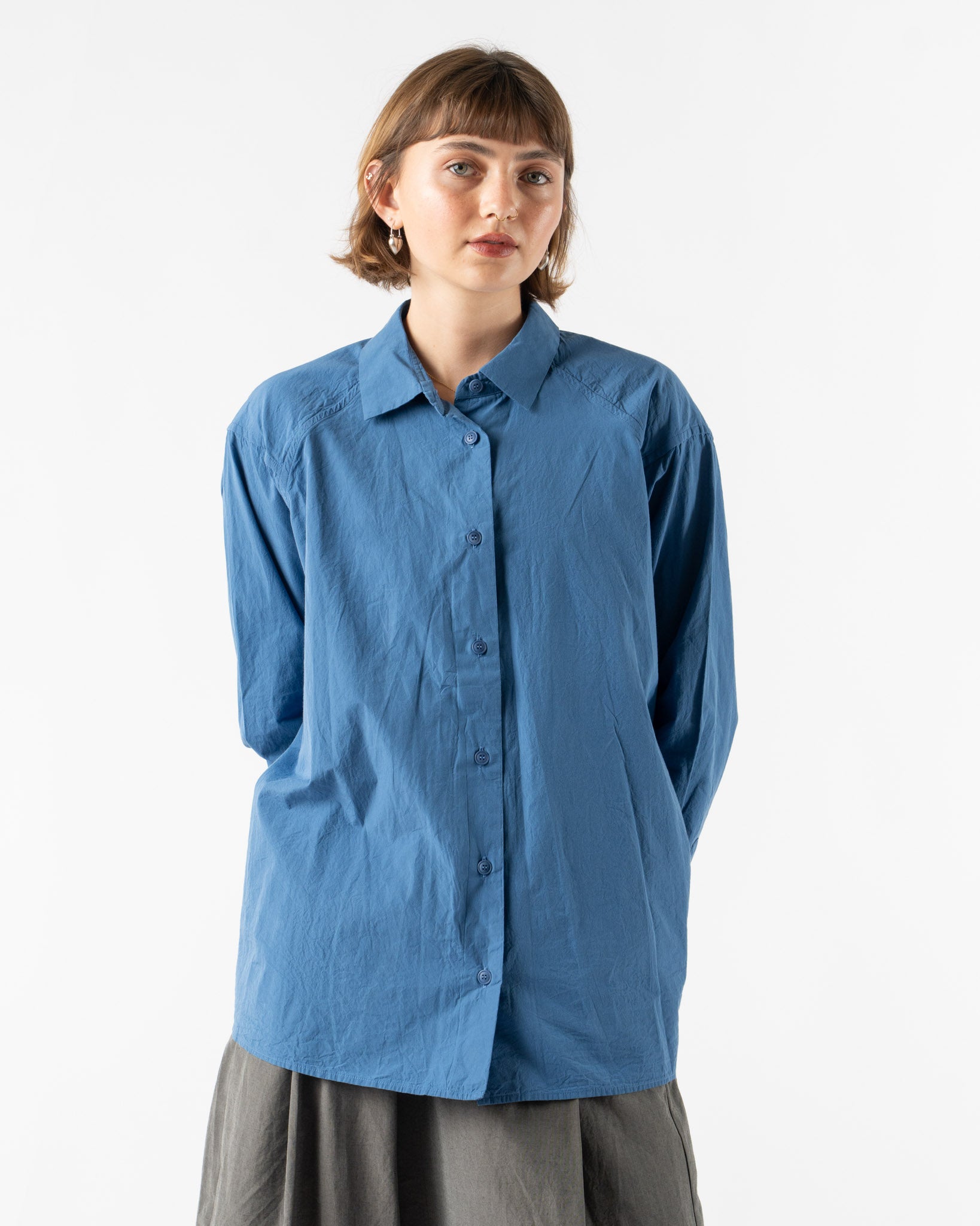 CASEY CASEY Drays Travail Shirt in Blue