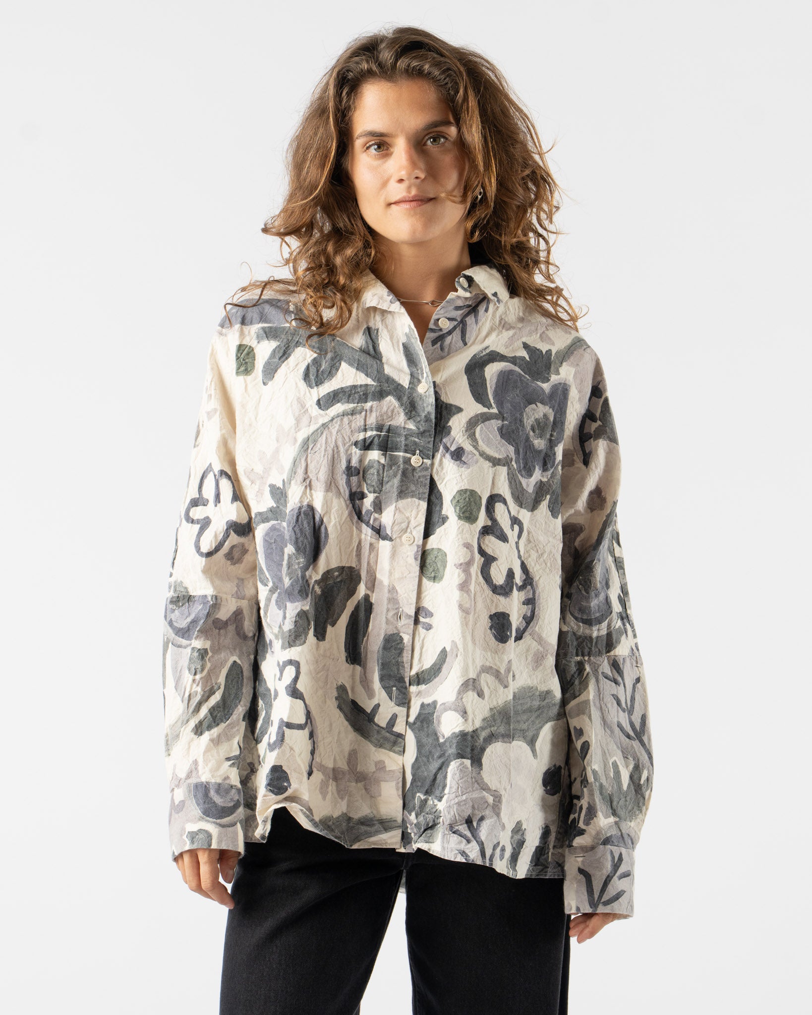 Pre-Owned: CASEY CASEY Waga Soleil Shirt in Print Blotch Grey