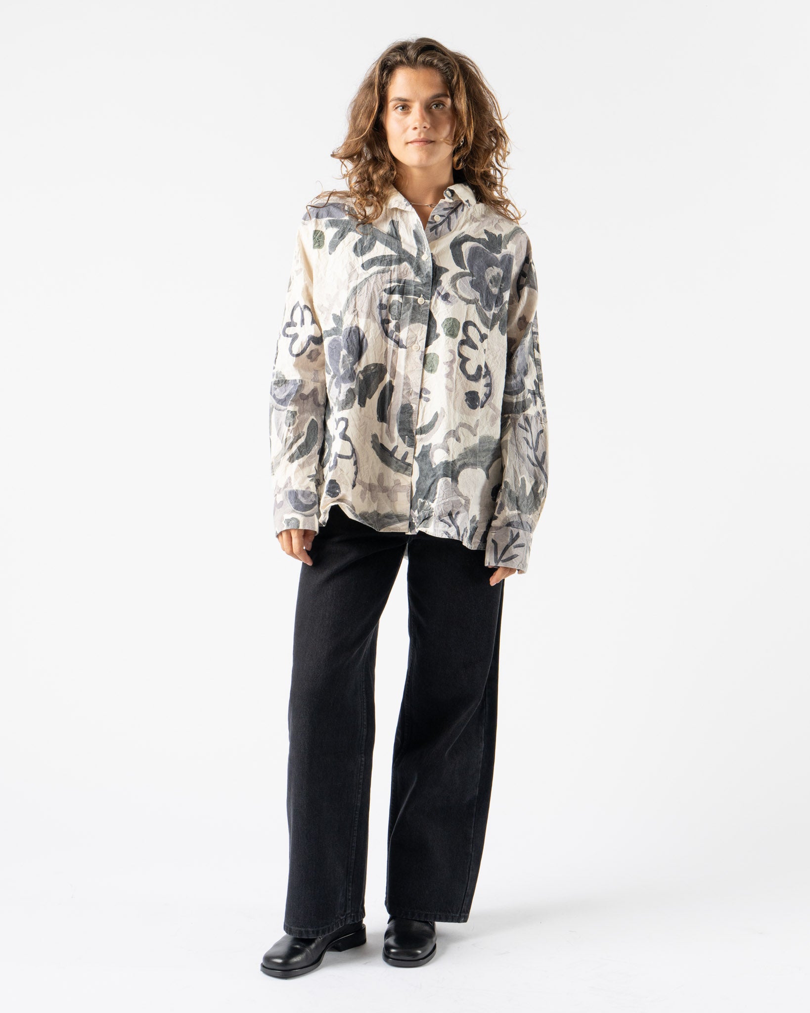 Pre-Owned: CASEY CASEY Waga Soleil Shirt in Print Blotch Grey