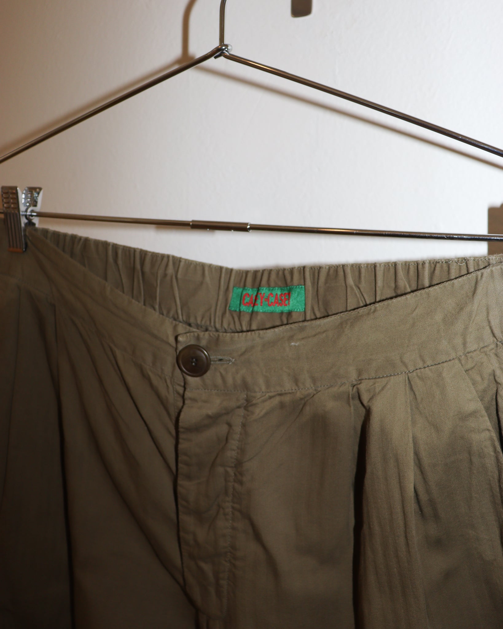 Pre-owned: Casey Casey Woven Trousers in Olive