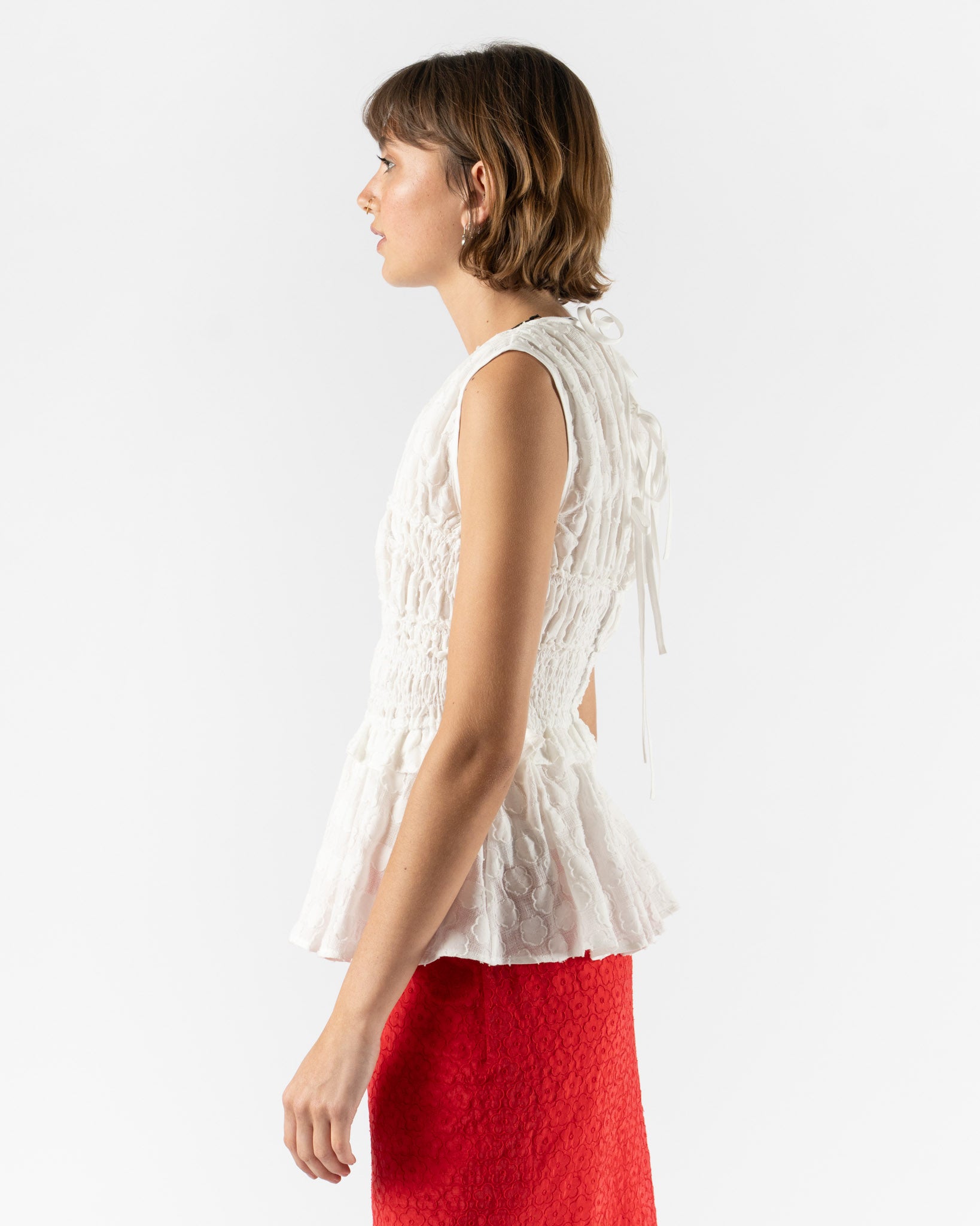 Cecilie Bahnsen Duphy Top Fleur Fil-Coupé