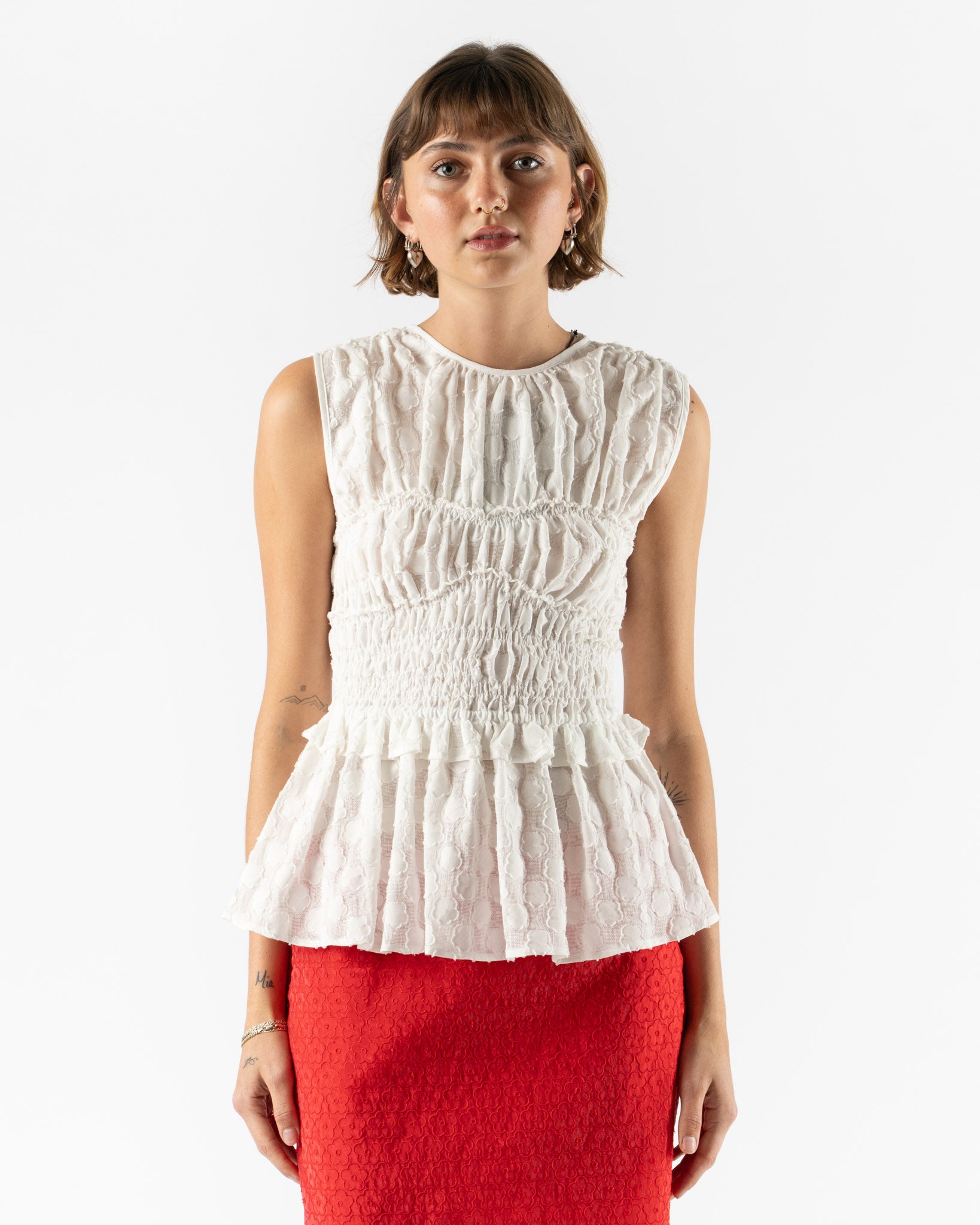 Cecilie Bahnsen Duphy Top Fleur Fil-Coupé