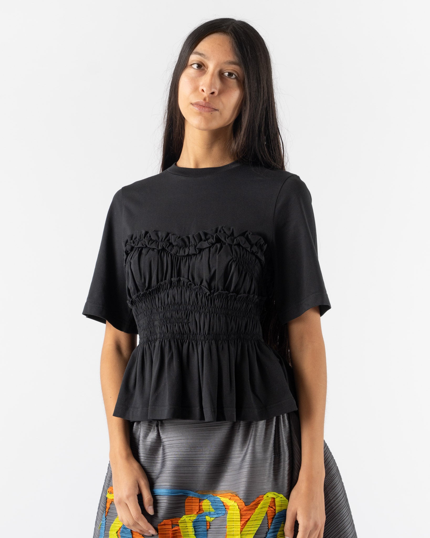 Cecilie Bahnsen Vilde T-Shirt in Black Jersey
