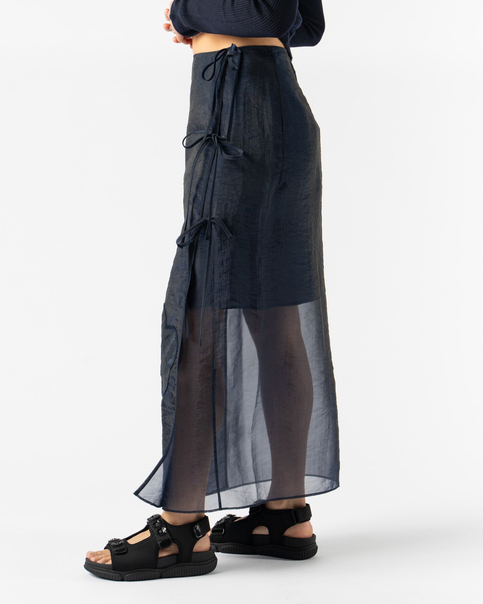 Cecilie Bahnsen April Skirt in Liquid Myrtia Navy