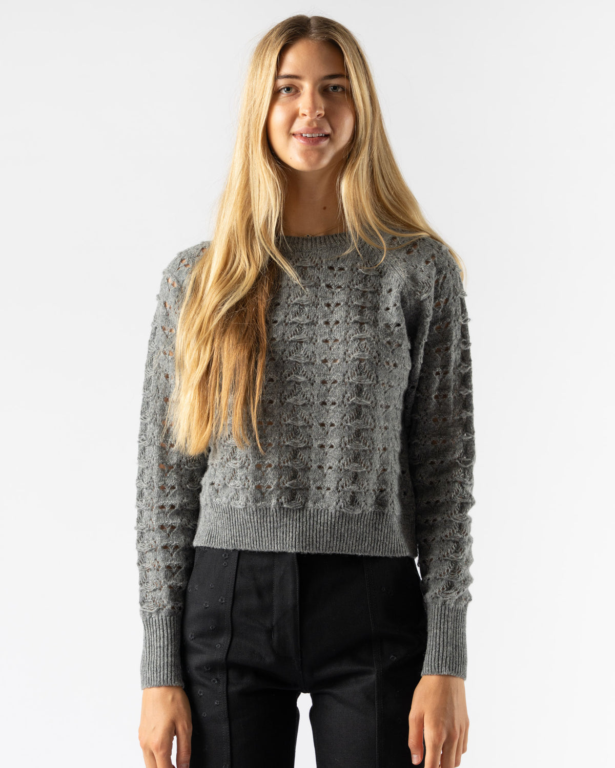 Cecilie Bahnsen Bidane Pullover in Light Grey Curated at Jake and 