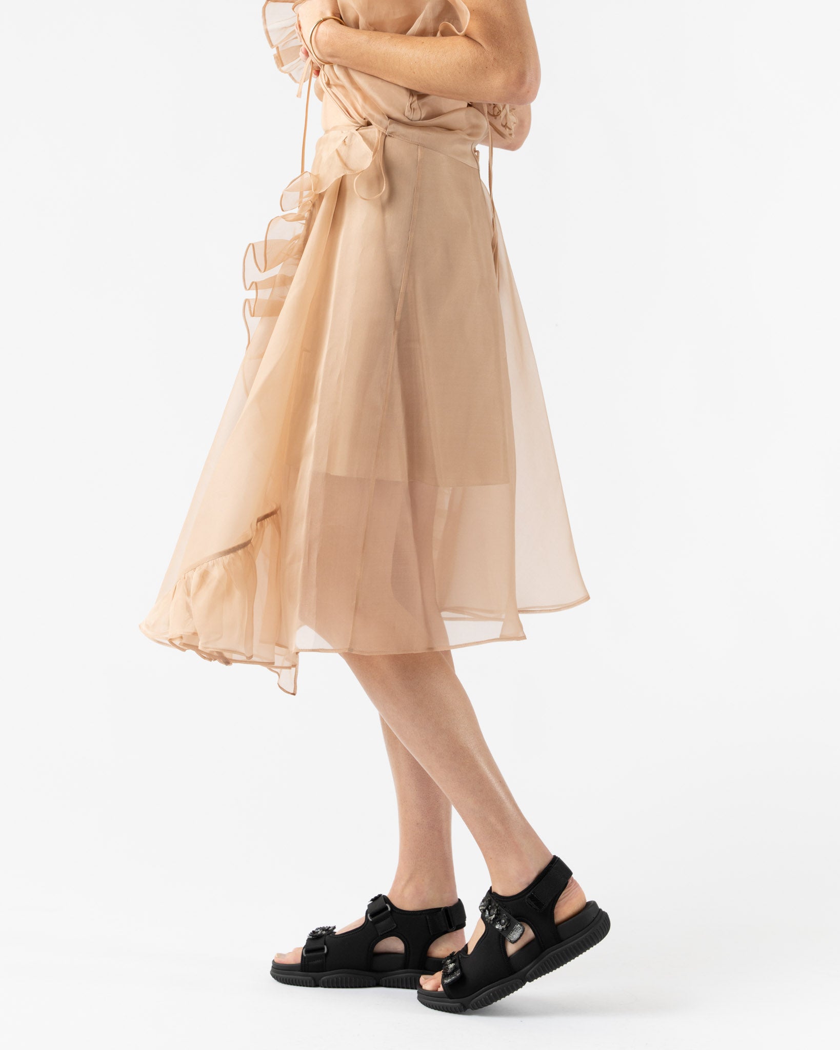 Cecilie Bahnsen Adelina Skirt Organza Chestnut