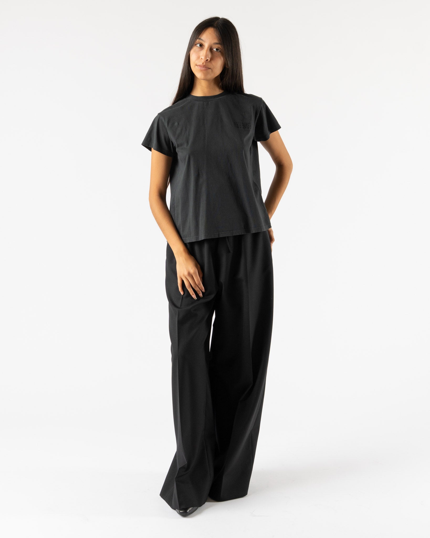MM6 Maison Margiela Basic Jersey Tee in Black