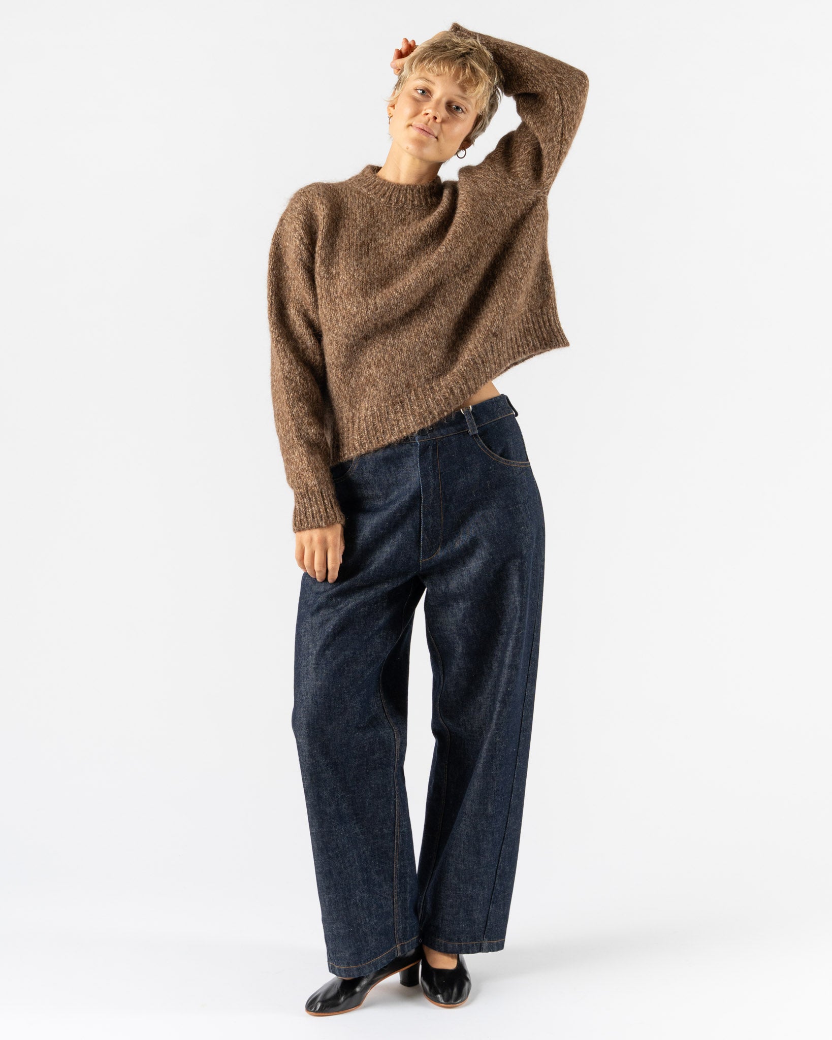 Cordera Chunky Sweater in Brown Melange