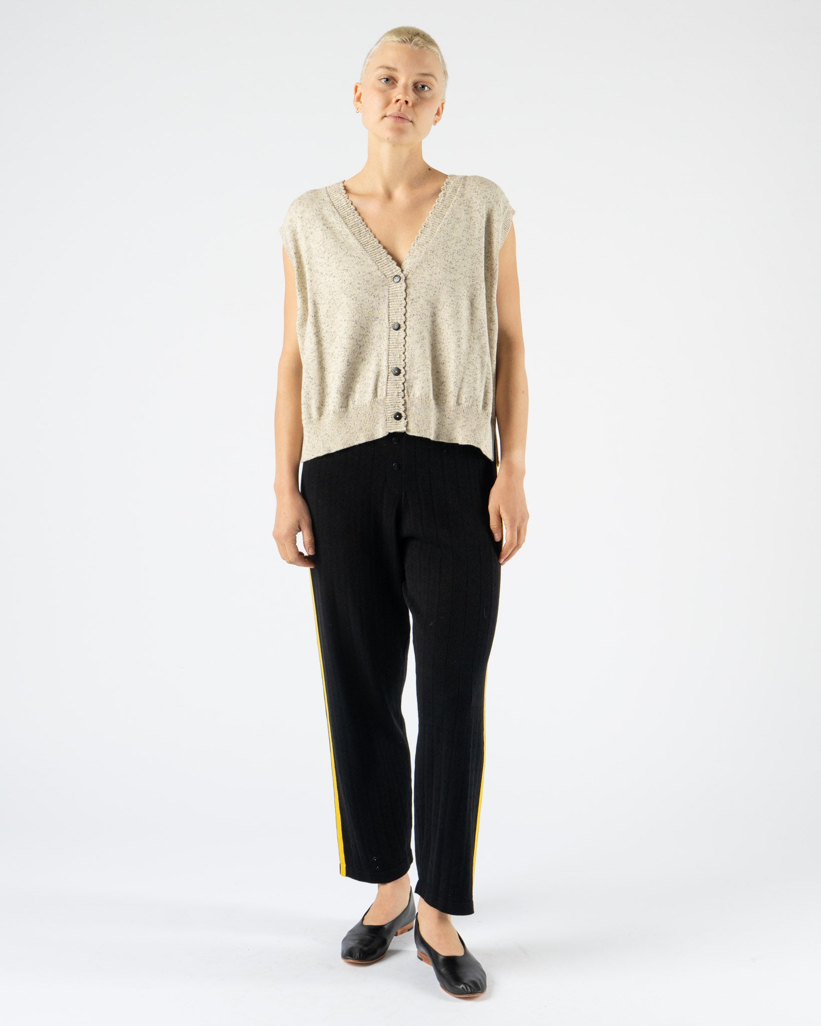Cordera Flecked Cotton Waistcoat in Natural