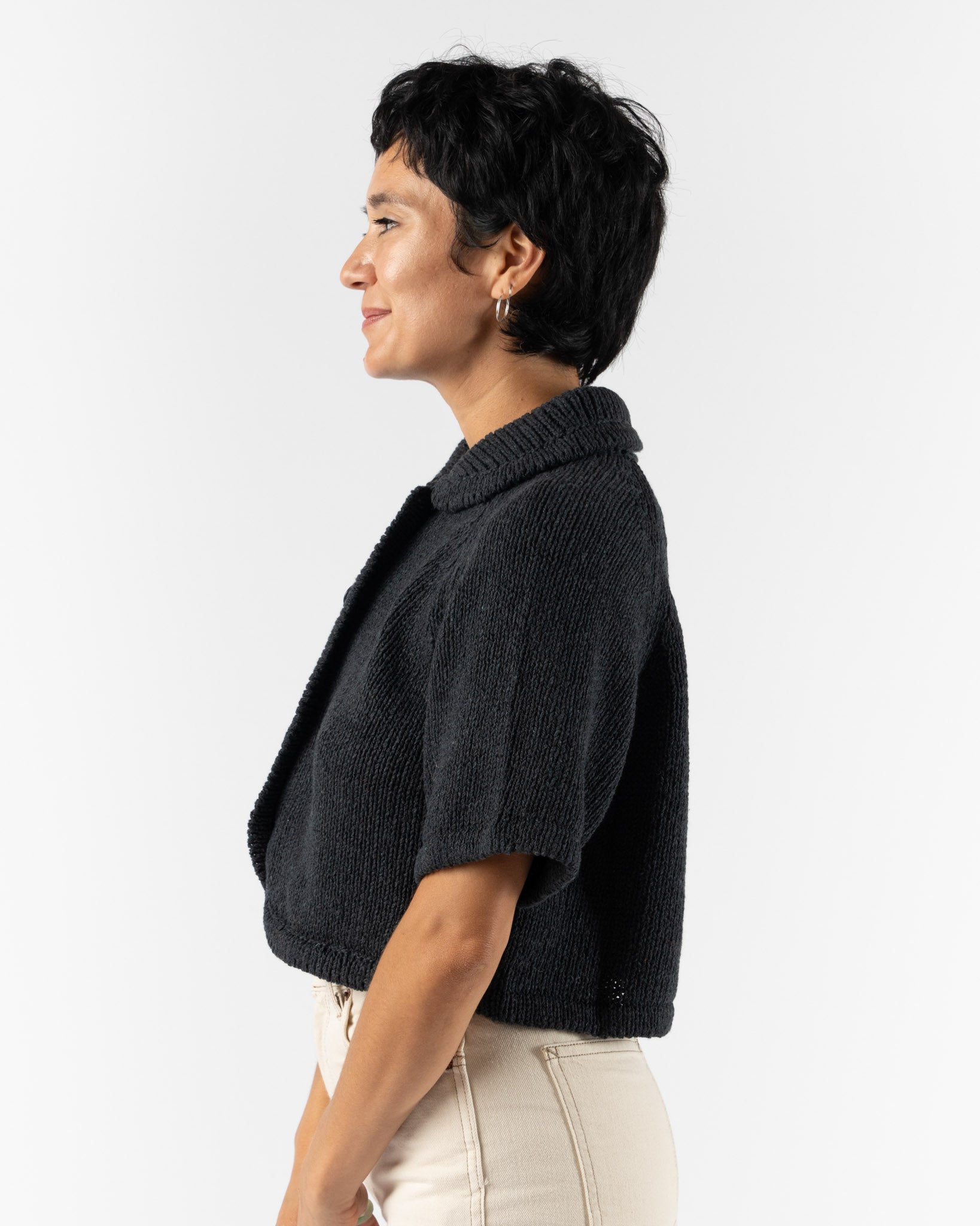 Cordera Heather Cotton Top in Navy