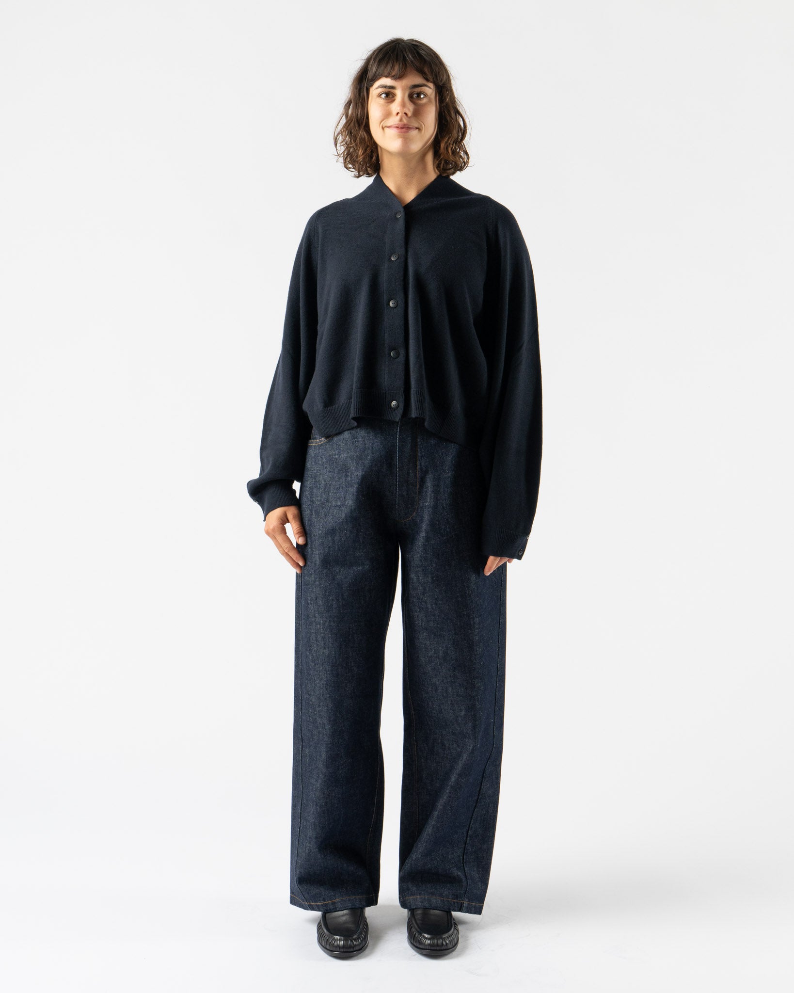Cordera Merino Wool Cardigan in Navy