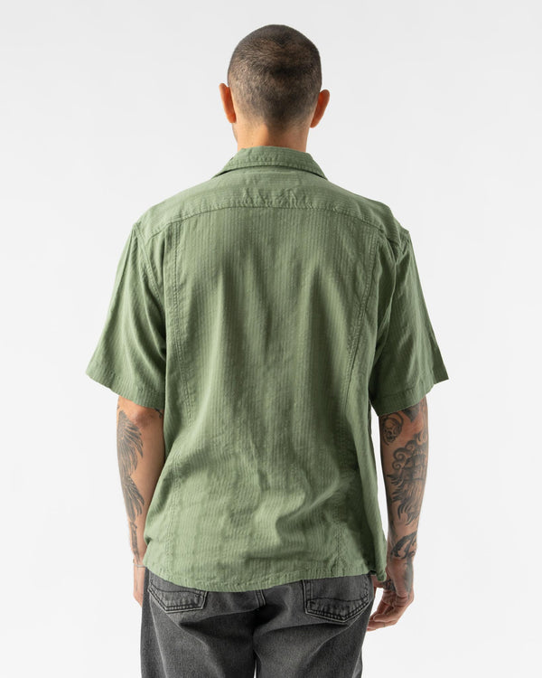 Corridor Striped Seersucker SS Shirt in Green