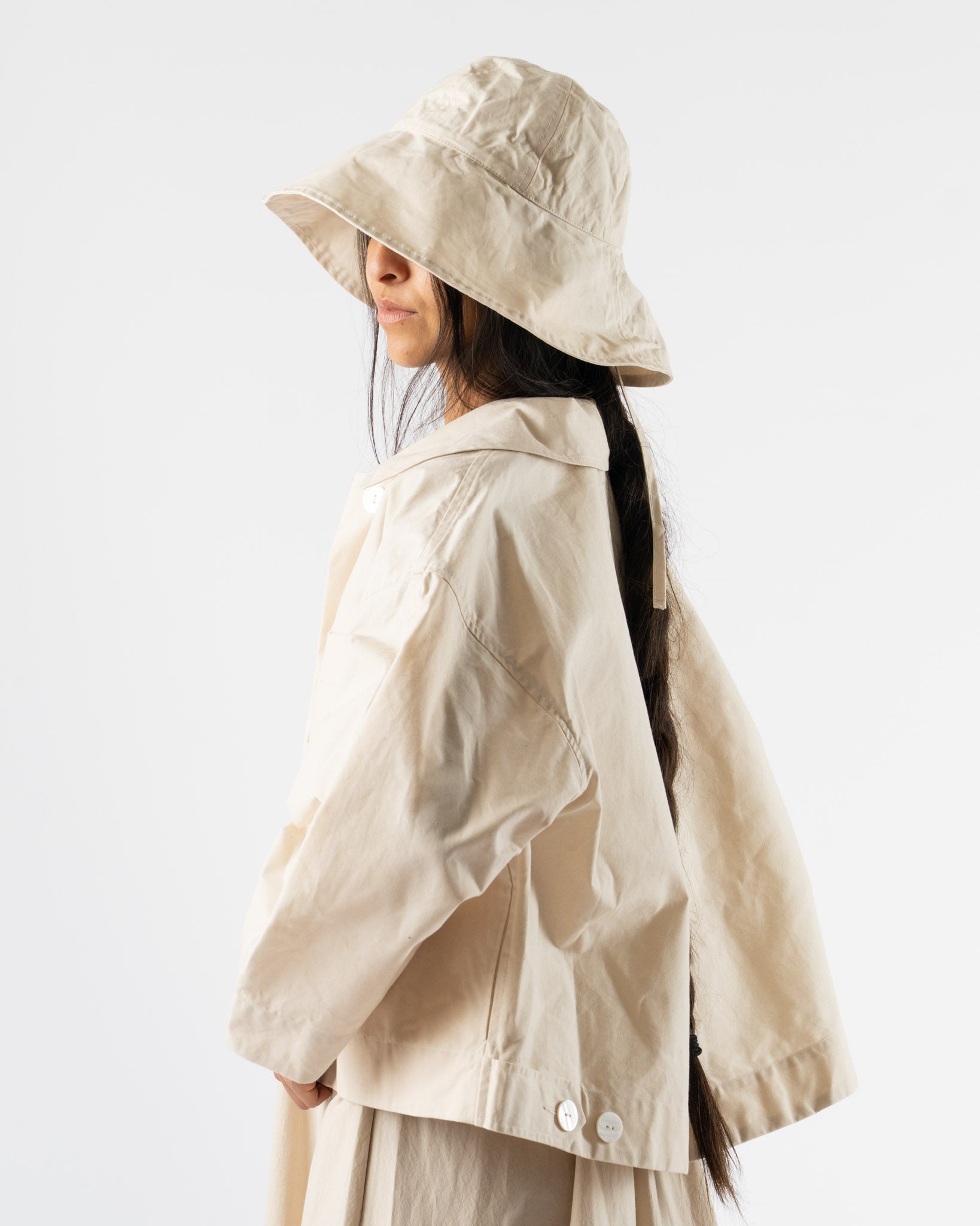 Cawley British Dry Oilskin Sun Hat in Natural