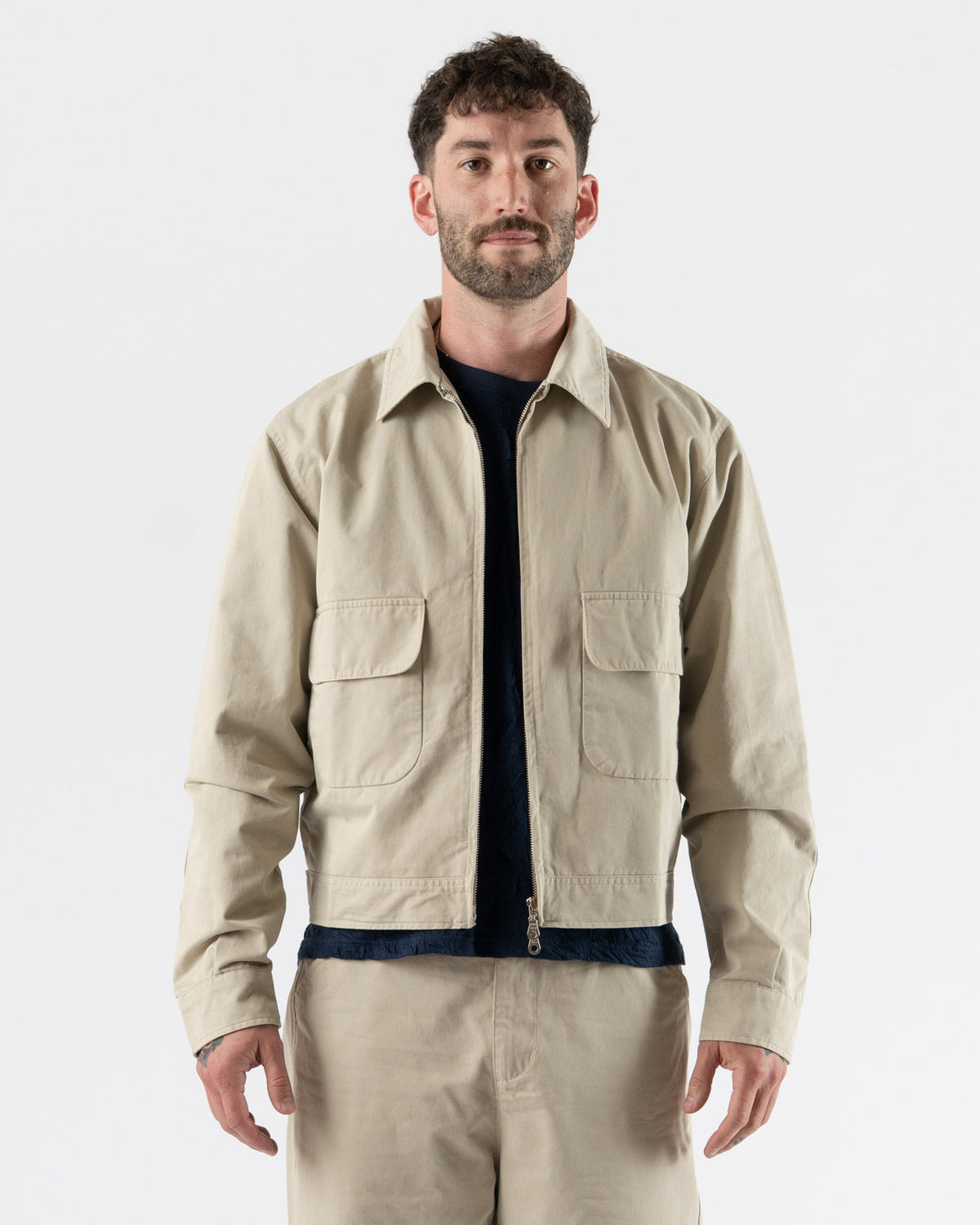 Carter Young Washed Andover Jacket in Khaki Curated at Jake and Jones