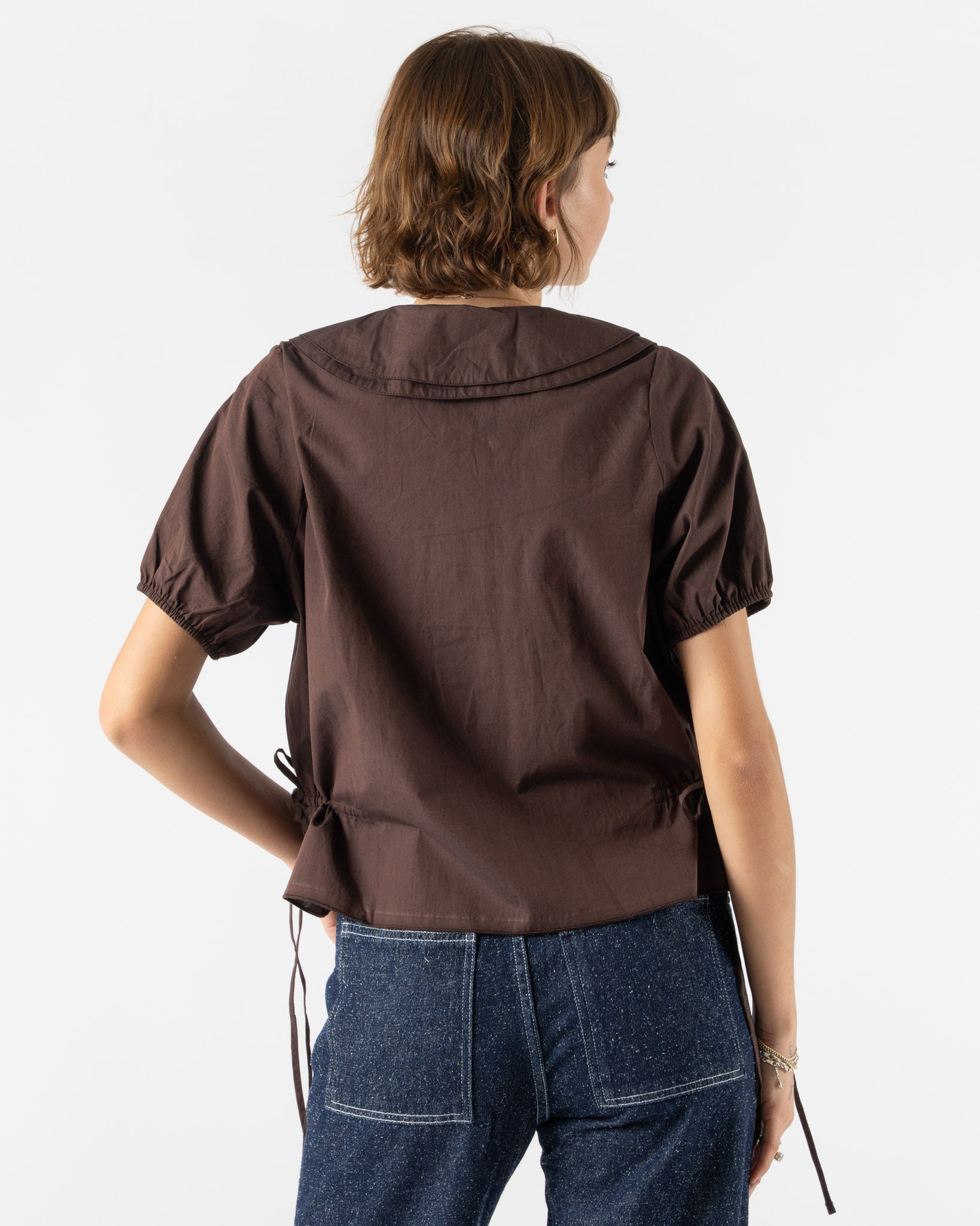 Deiji Studios Double Collar Shirt in Umber