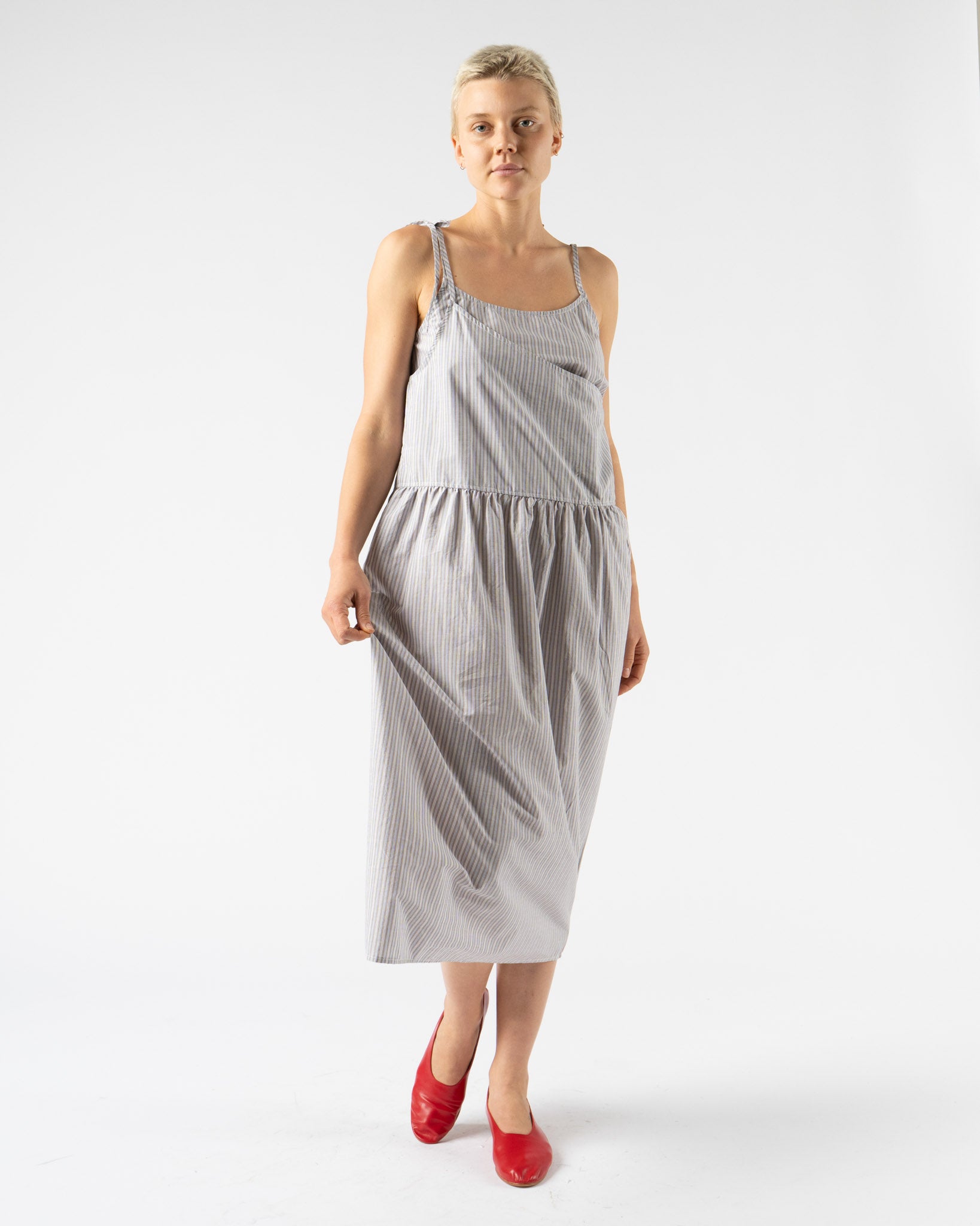 Deiji Studios Double Layer Dress in Seas Stripe