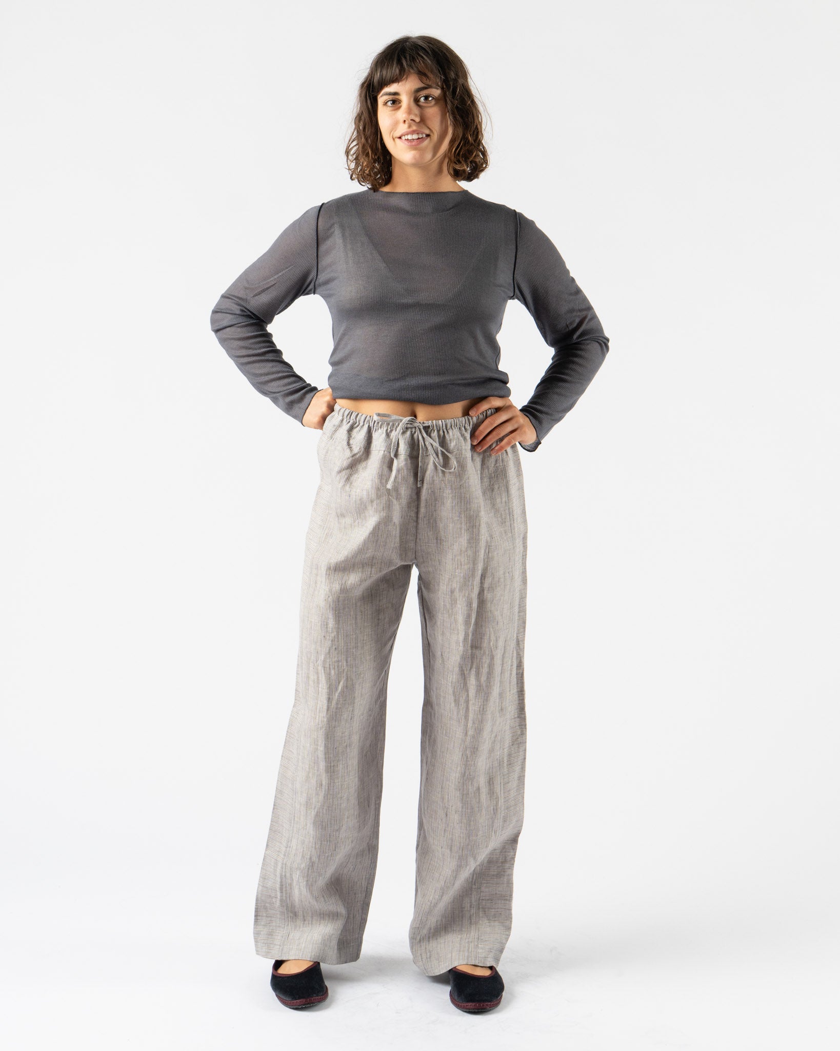 Deiji Studios Double Layer Pant in Sky Stripe