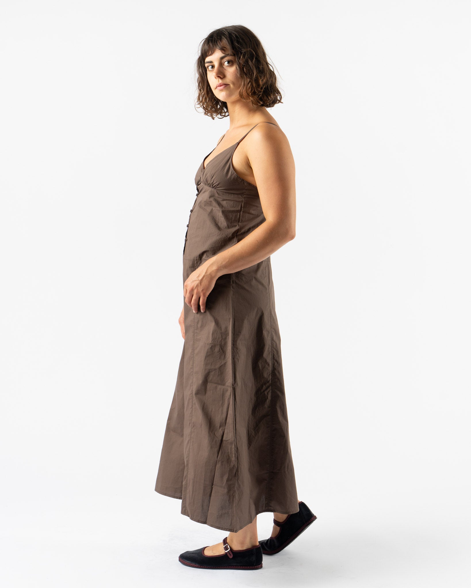 Deiji Studios Double Seam Dress in Chocolate
