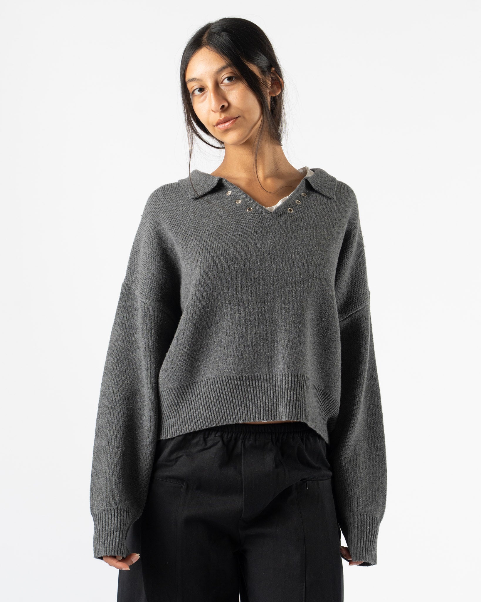 Deiji Studios Eyelit Knit in Dark Pebble