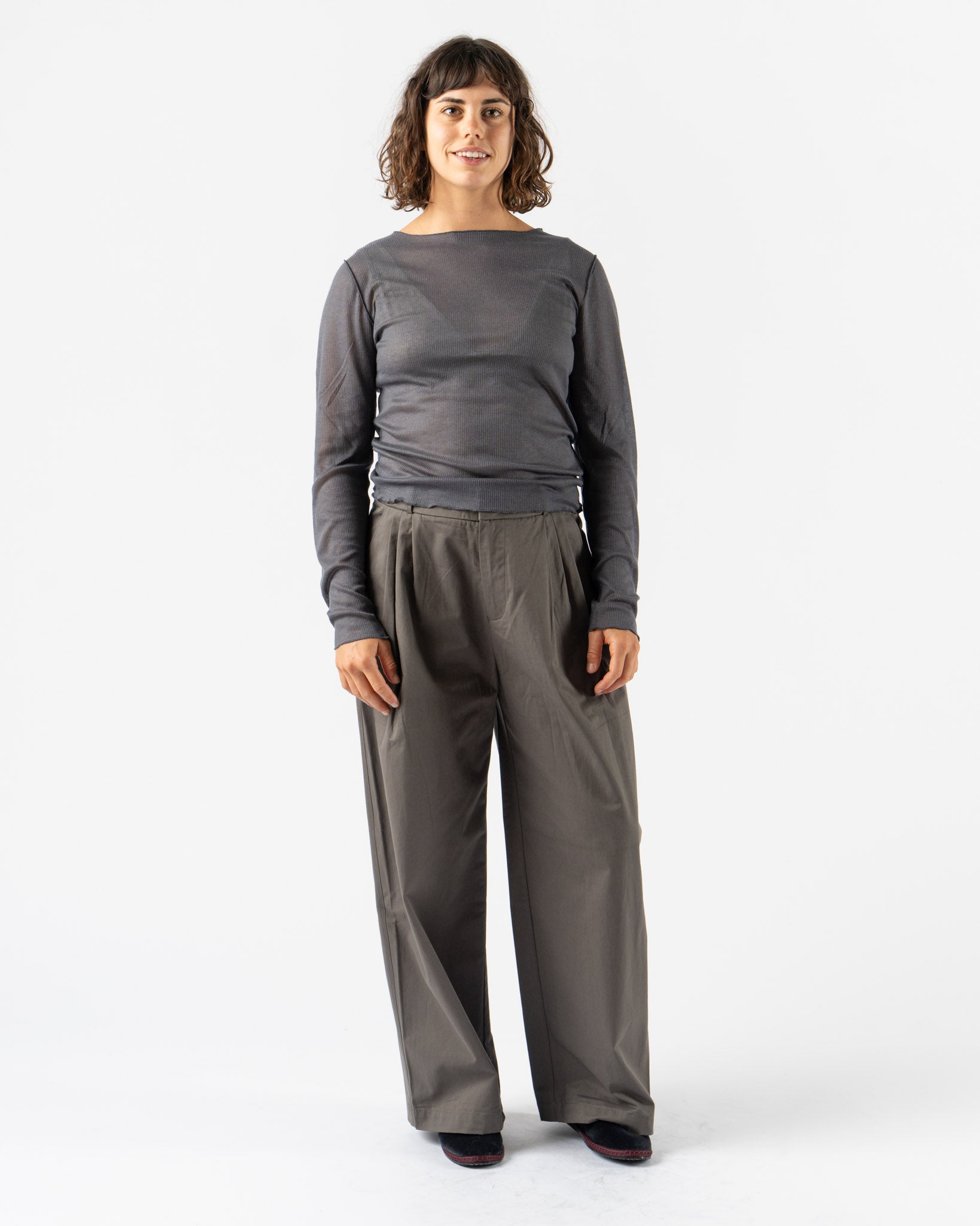 Deiji Studios Two Layer Pant in Charcoal