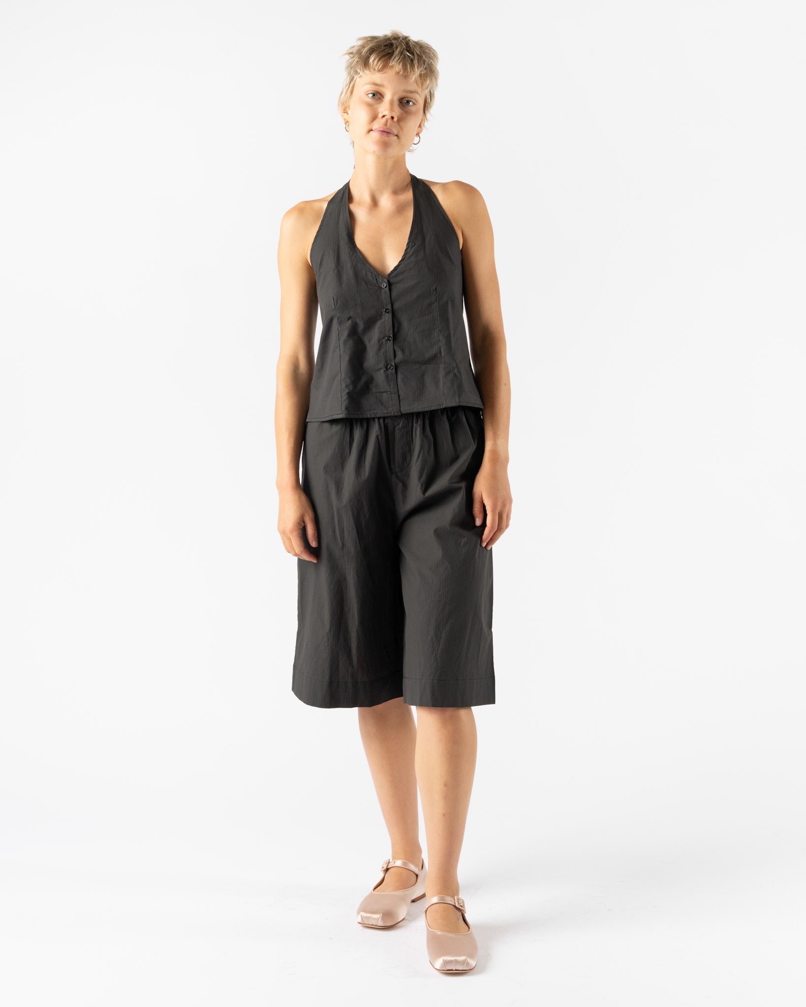 Deiji Studios Long Lounger in Black Stripe