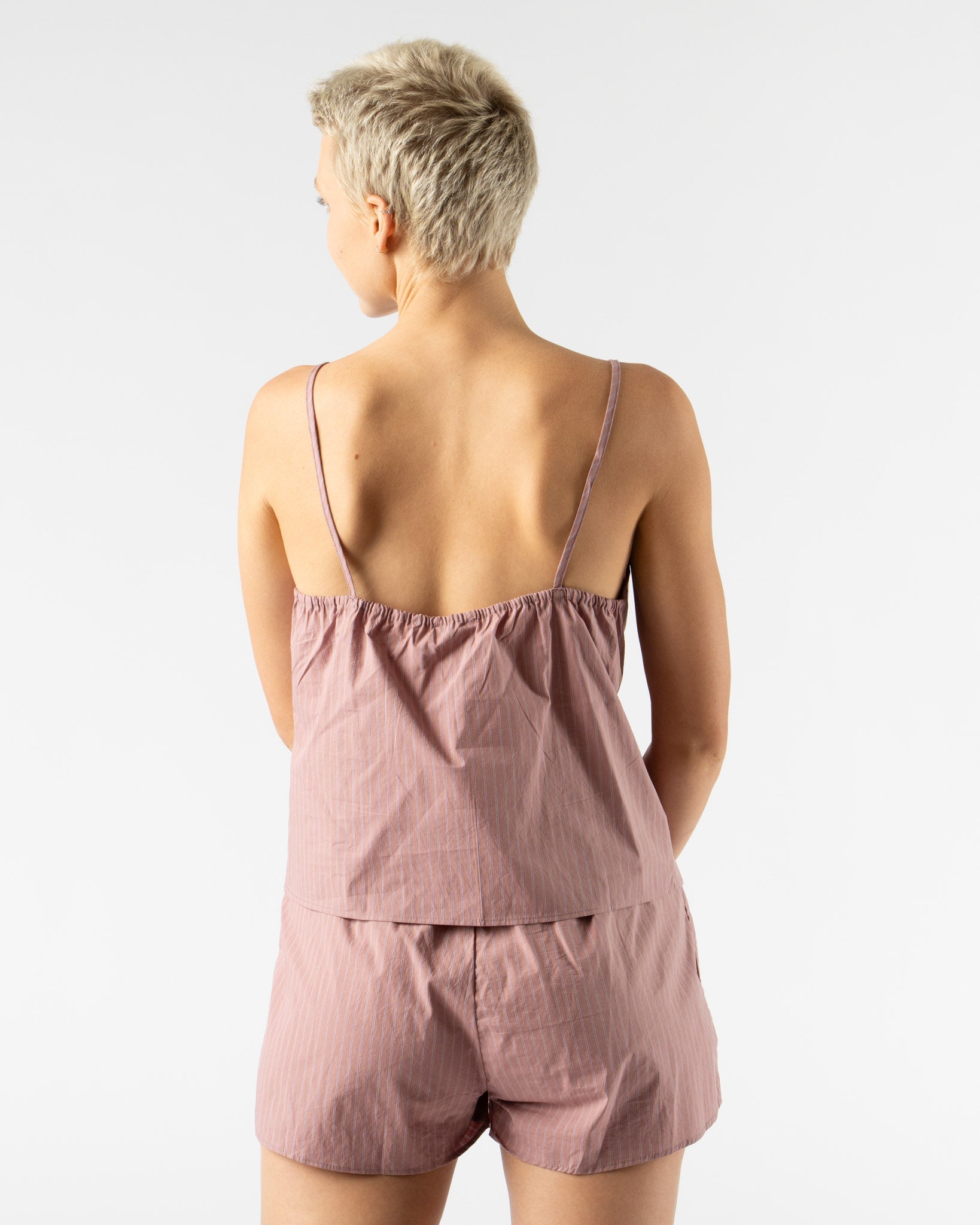 Deiji Studios Placket Short Set in Salt Stripe