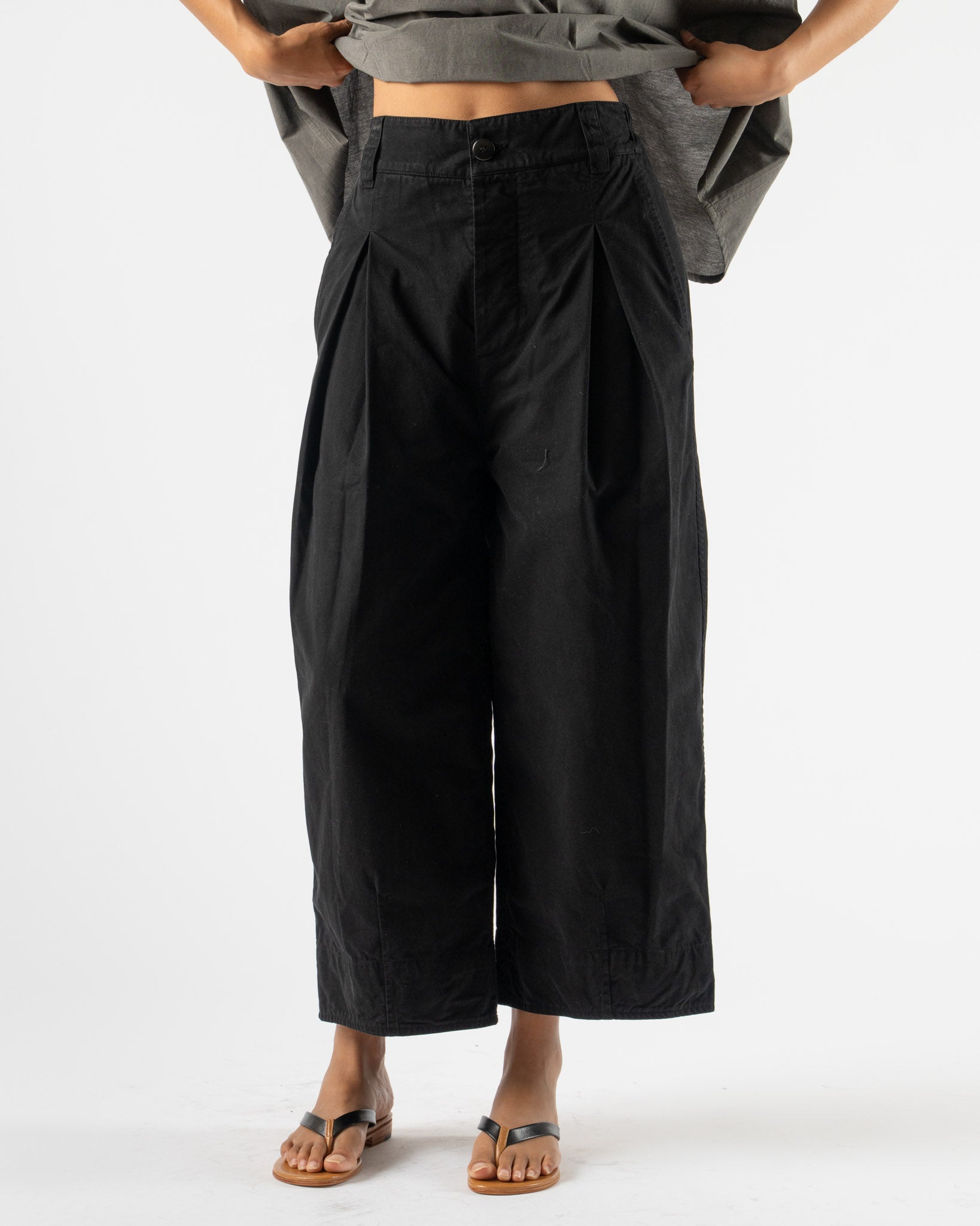Deiji Studios Pleat Pant in Black