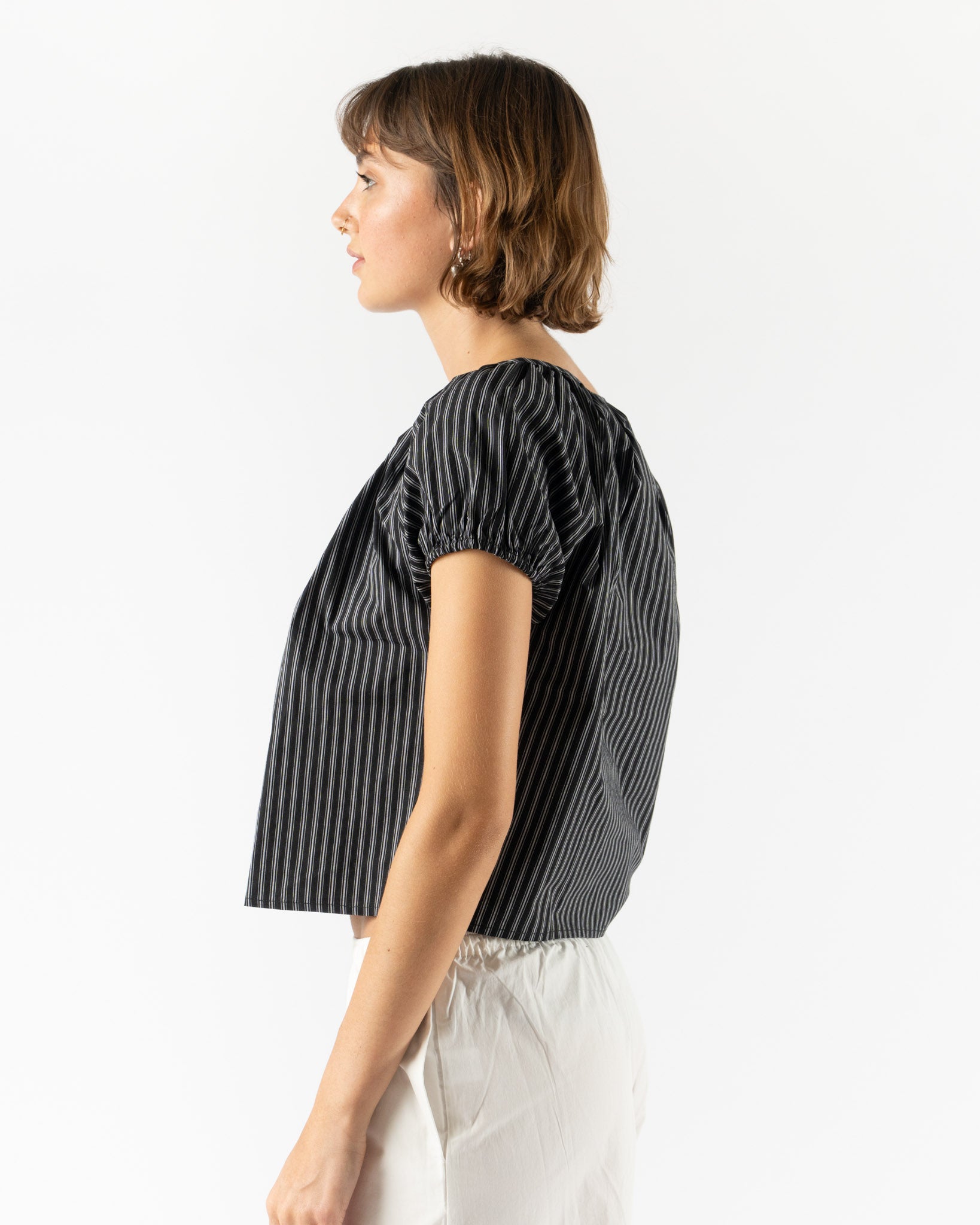 Deiji Studios Poplin T-Shirt in Mono Stripe