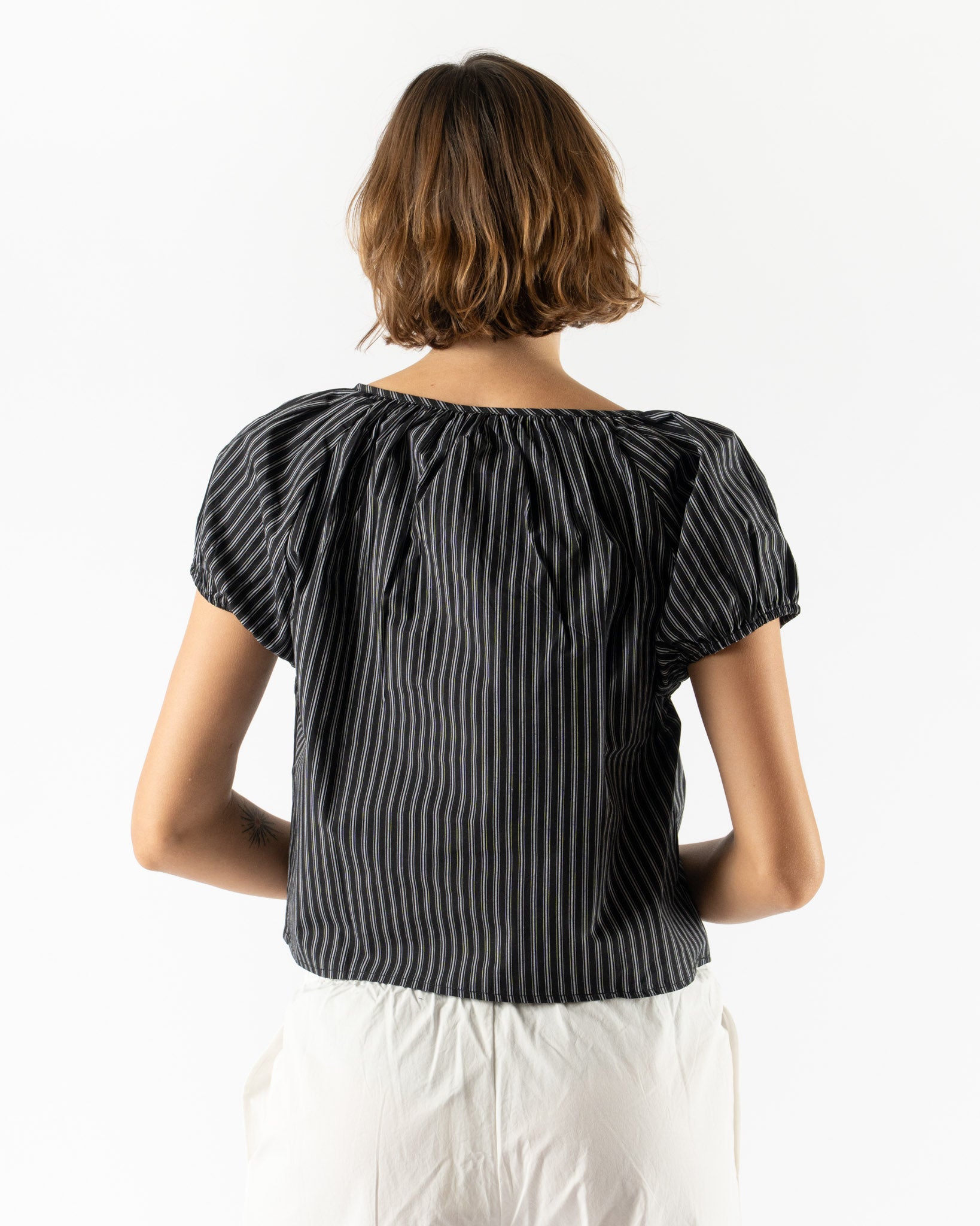 Deiji Studios Poplin T-Shirt in Mono Stripe