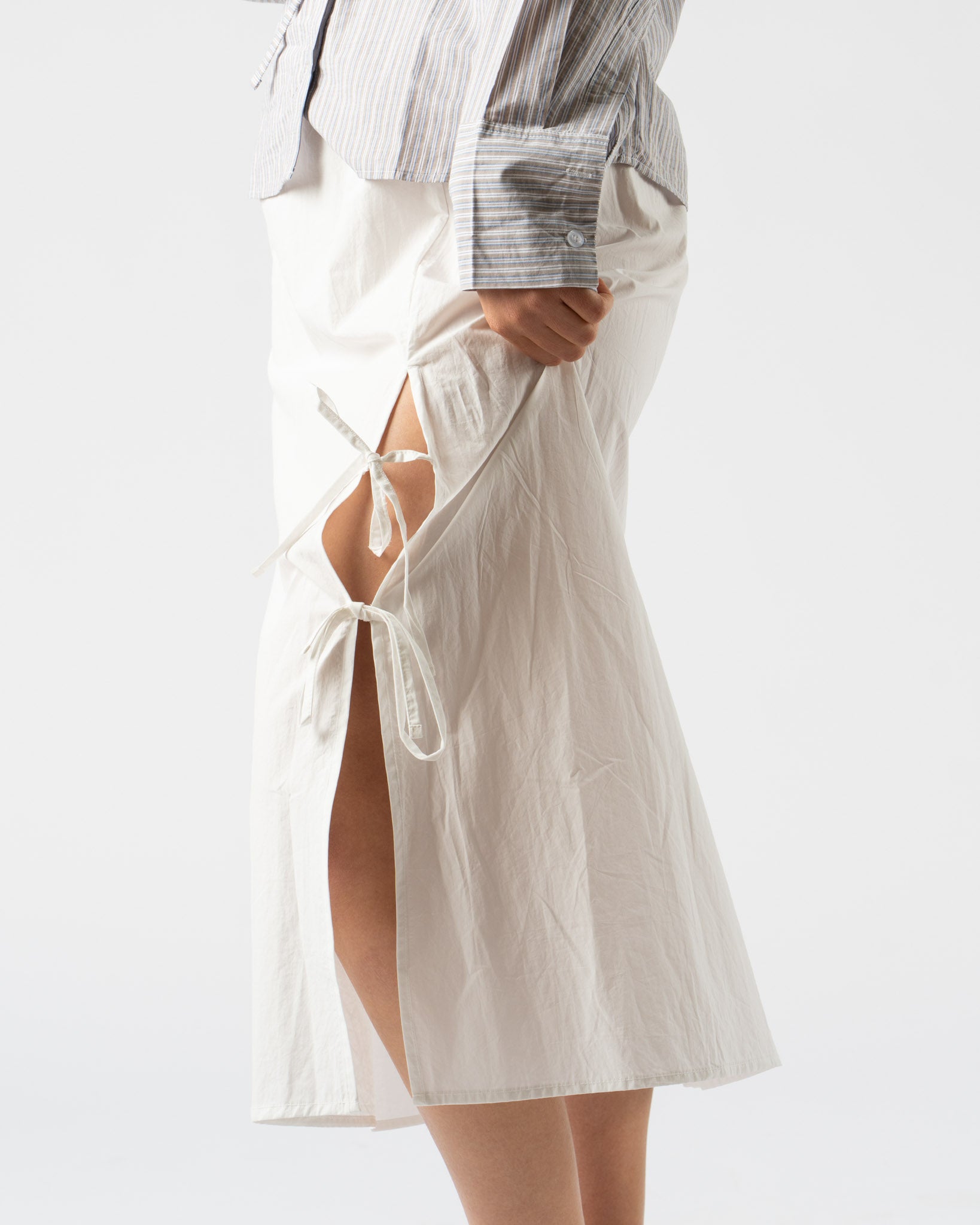 Deiji Studios Split Tie Skirt in White