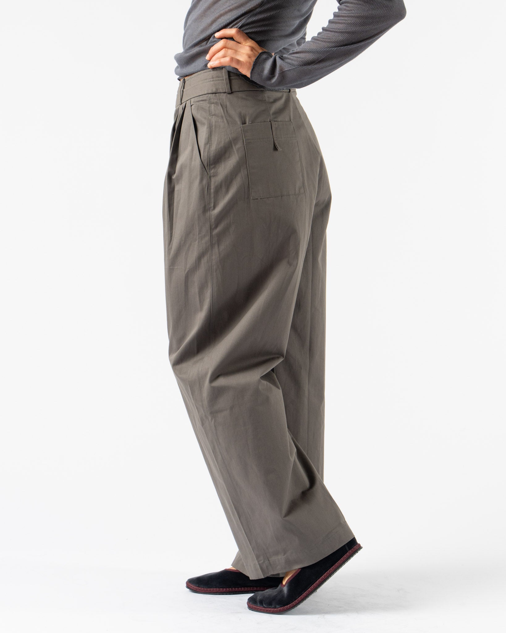 Deiji Studios Two Layer Pant in Charcoal