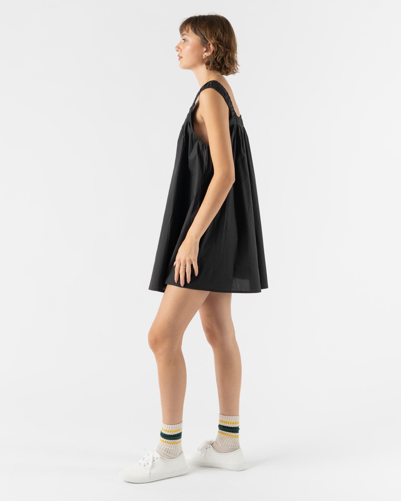 Deiji Studios Yoke Mini Dress in Black