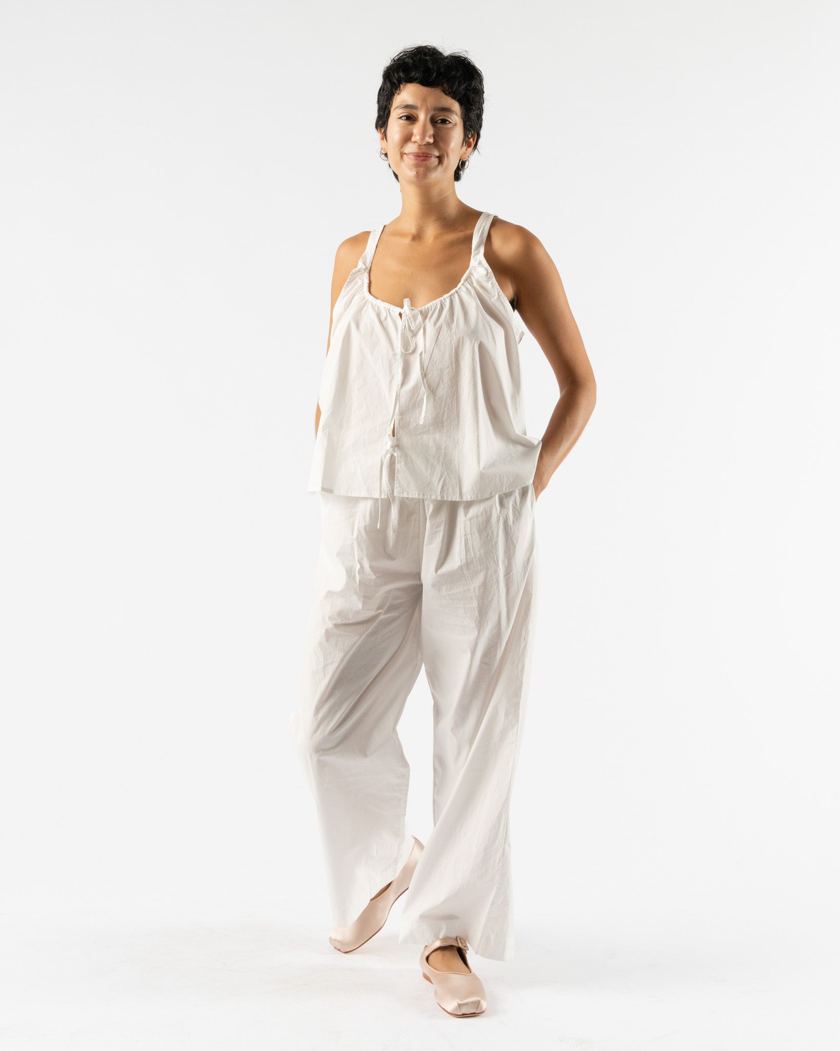 Deiji Studios Cotton Bind Top in White